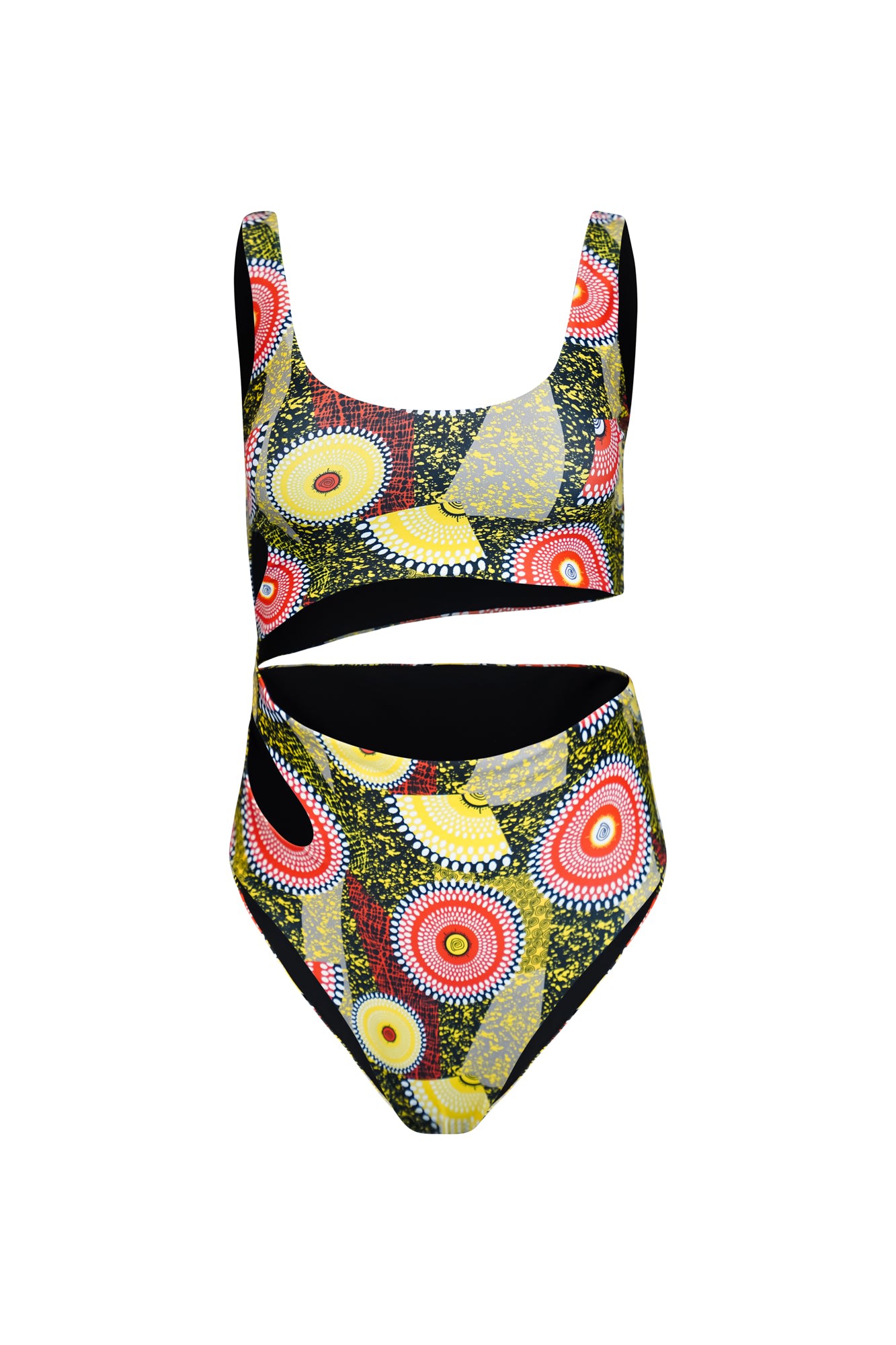 Women’s Reversi Monokini One Piece Swimsuit Black Dreamy Mirage Print Golden Oasis Extra Small Oliveankara