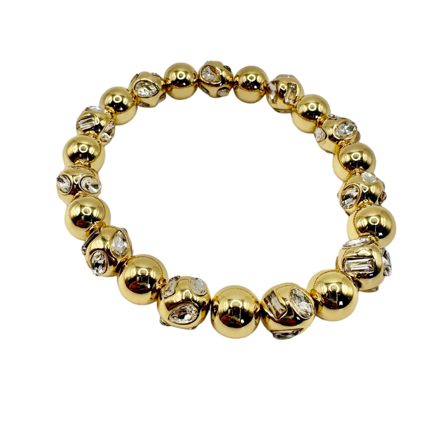 Women’s Girls Night Bracelet In Yellow Gold Jagged Halo Jewelry