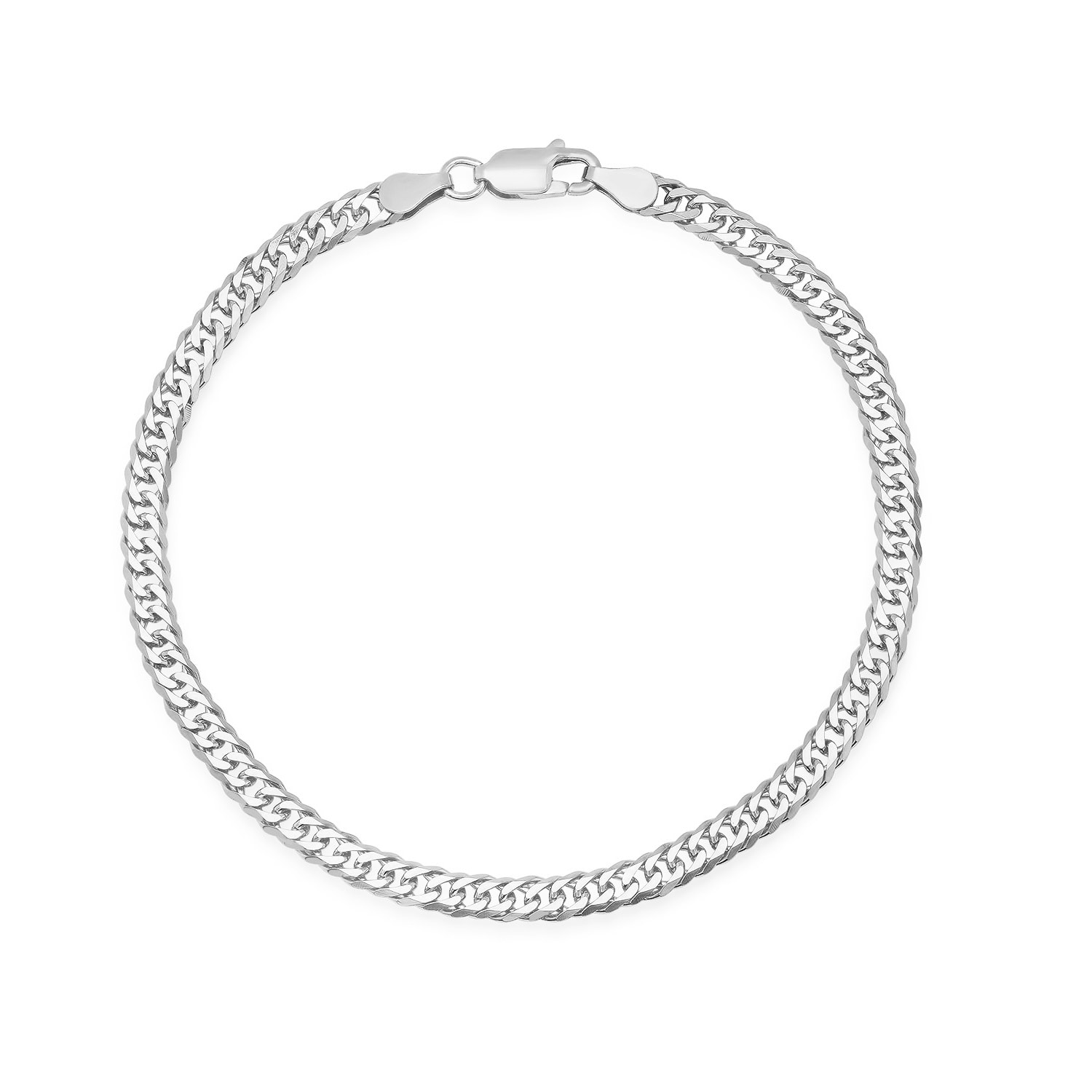Kylie Harper Mens 8.5" Italian Miami Cuban Double Curb Chain Bracelet In Sterling Silver