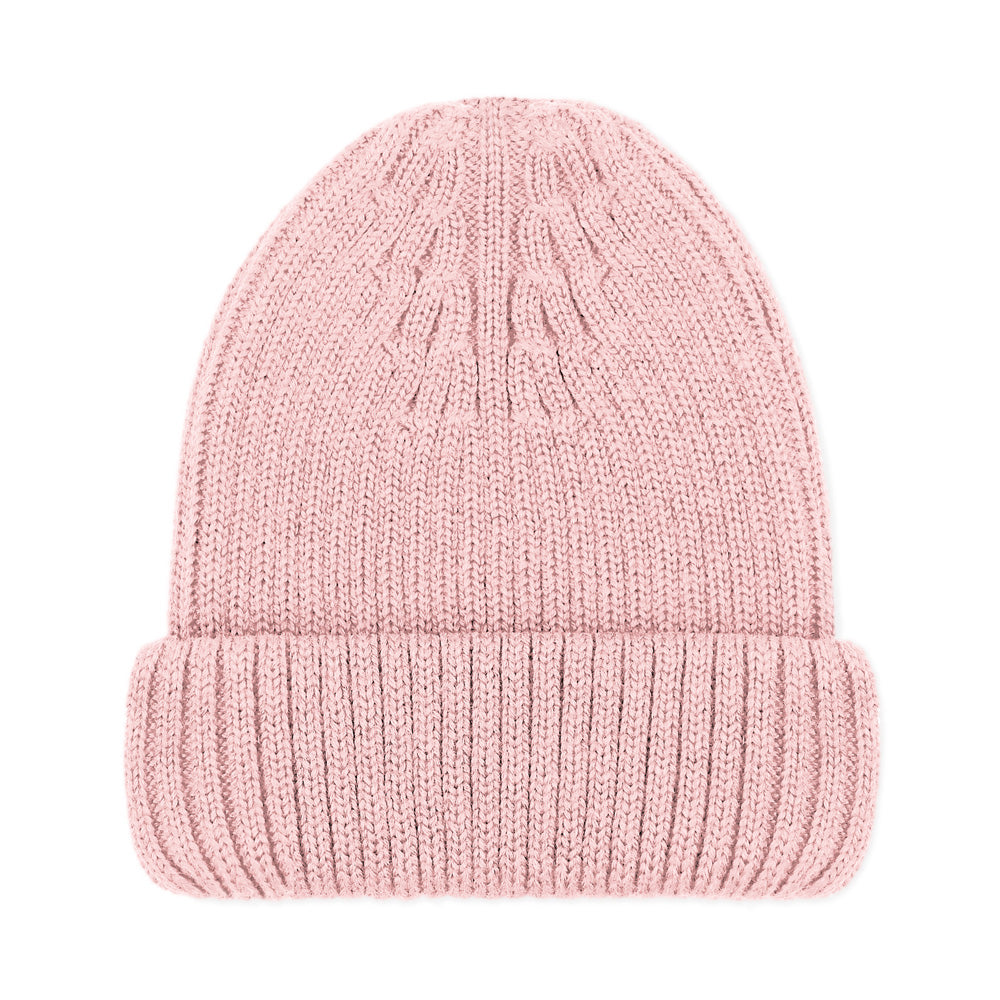 Women’s Pink / Purple Heavyweight Ribbed Extra Fine Merino Beanie - Blush Medium Paul James Knitwear