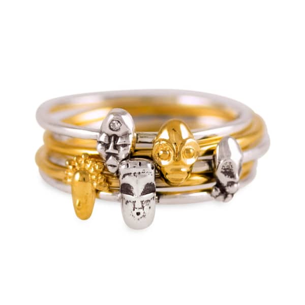 GUCCI WOMEN'S TINY VOODOO DAMBALLAH RING SILVER