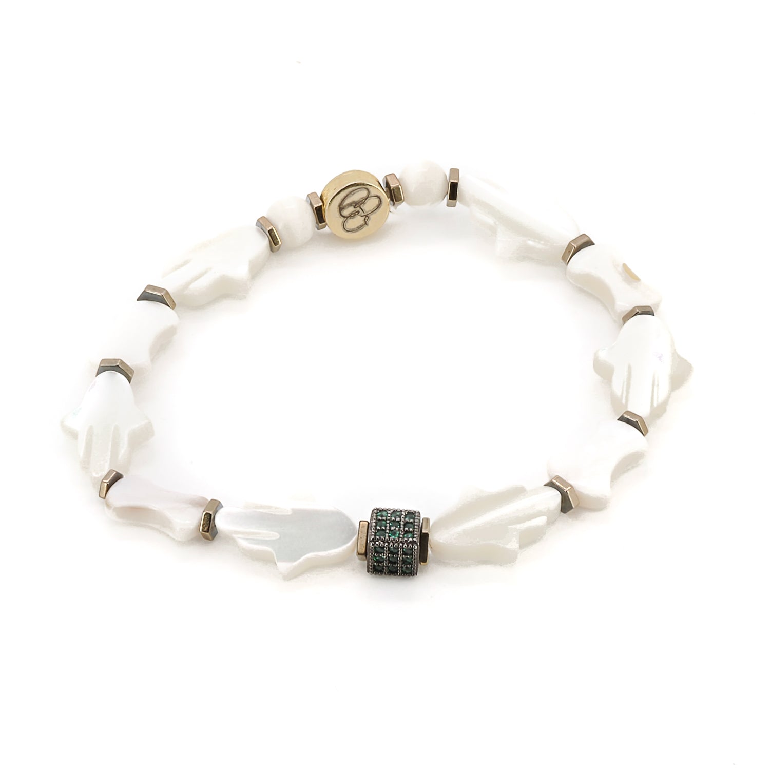 Women’s White / Silver / Gold Pearl Hamsa Hand Bracelet-White Ebru Jewelry