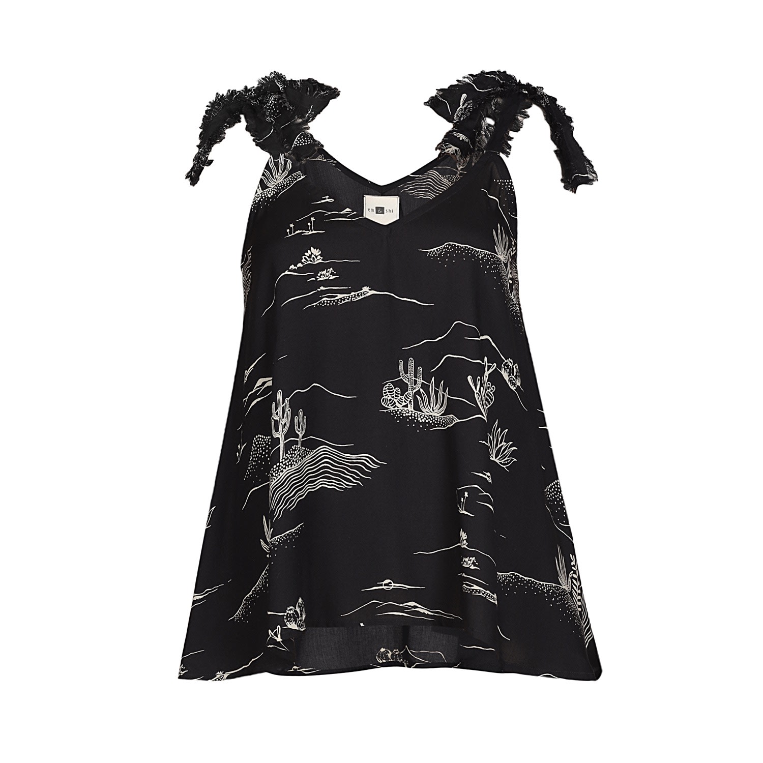 Em & Shi Women's Black Arizona Tie Up Top In Black