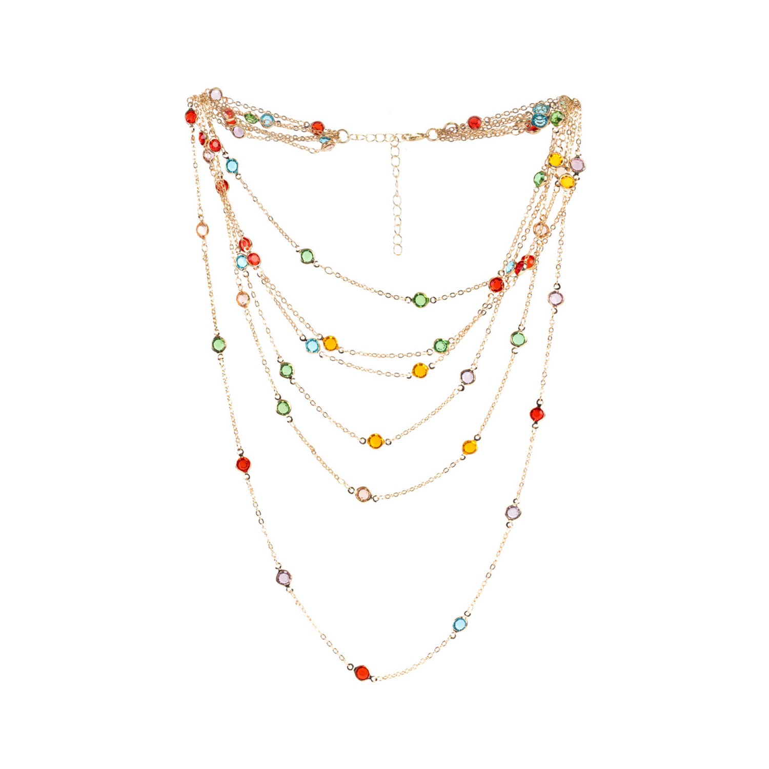 Women's Glass Multi Layer Multi Necklace | Saachi