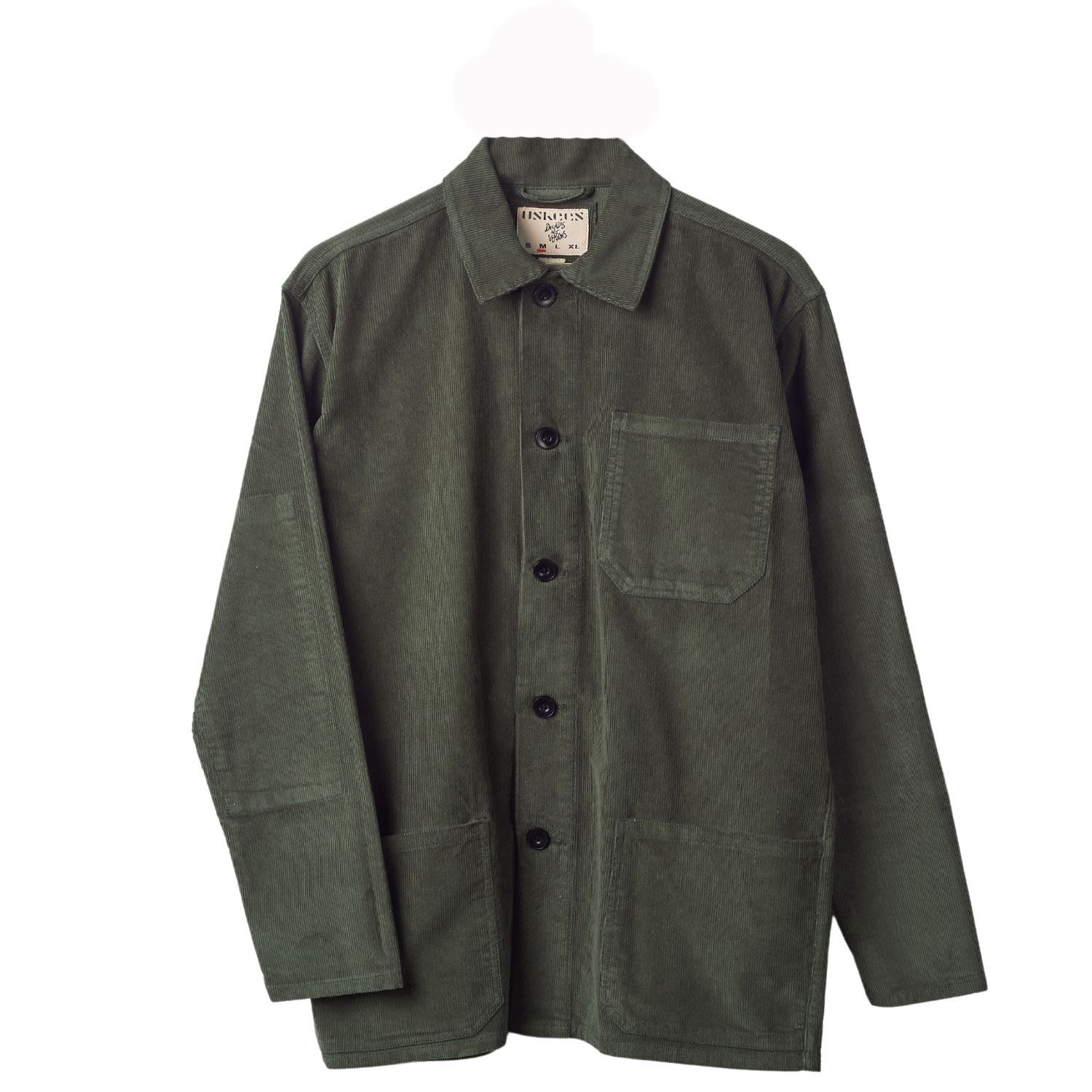 Men’s 3001 Buttoned Cord Overshirt - Vine Green Small Uskees