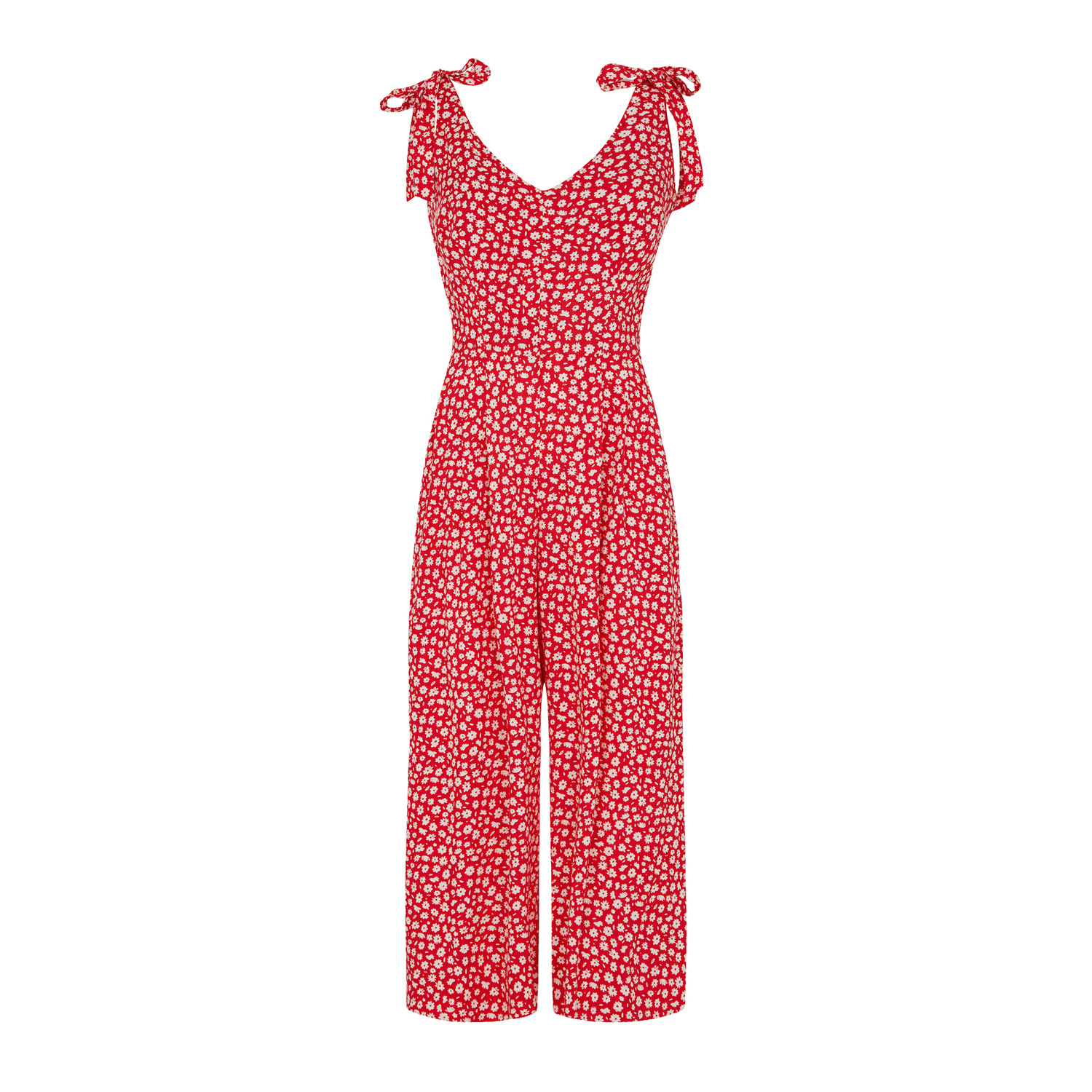 Emily And Fin Women's Red / White Anna Red Ditsy Daisy Jumpsuit