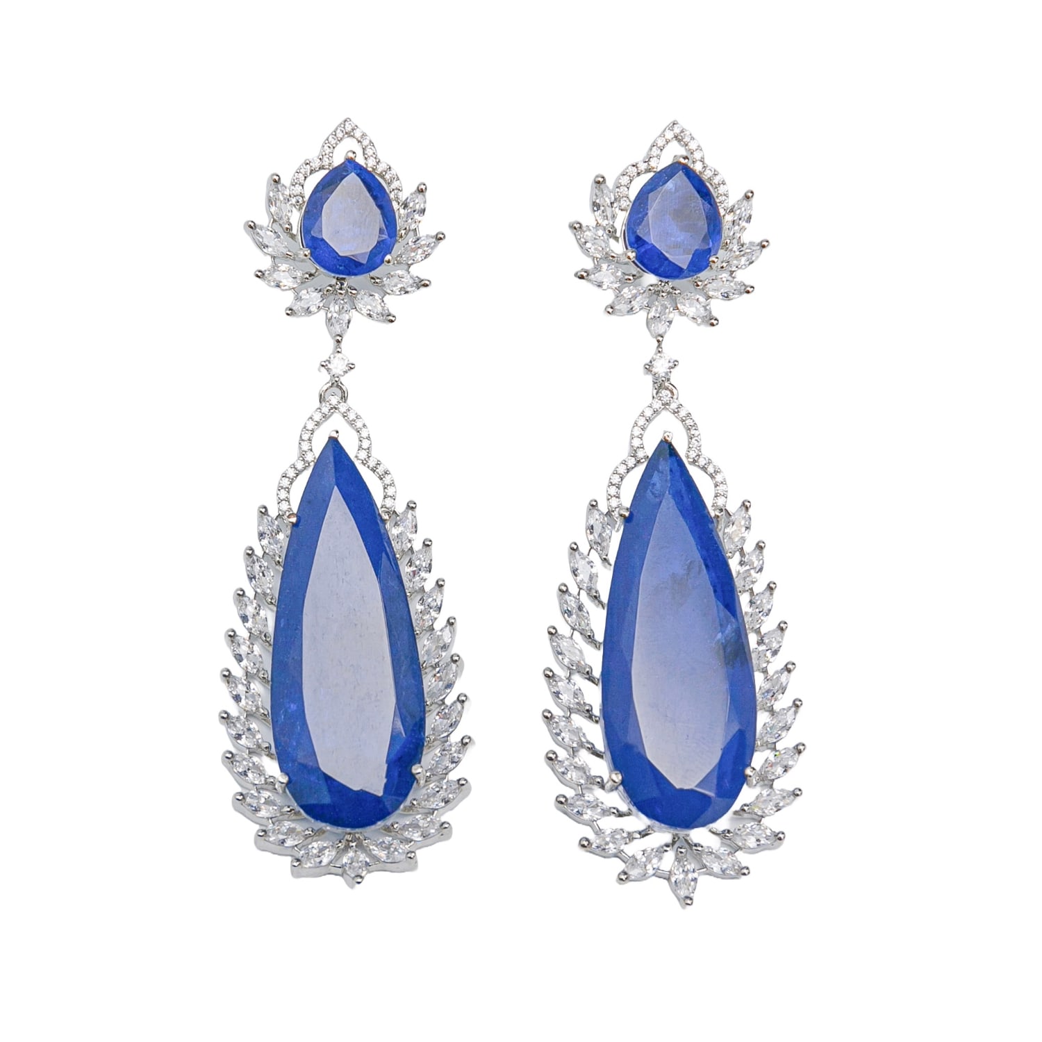 Meraki By Rashmi Bajaj Women's Larmes Blue Earrings