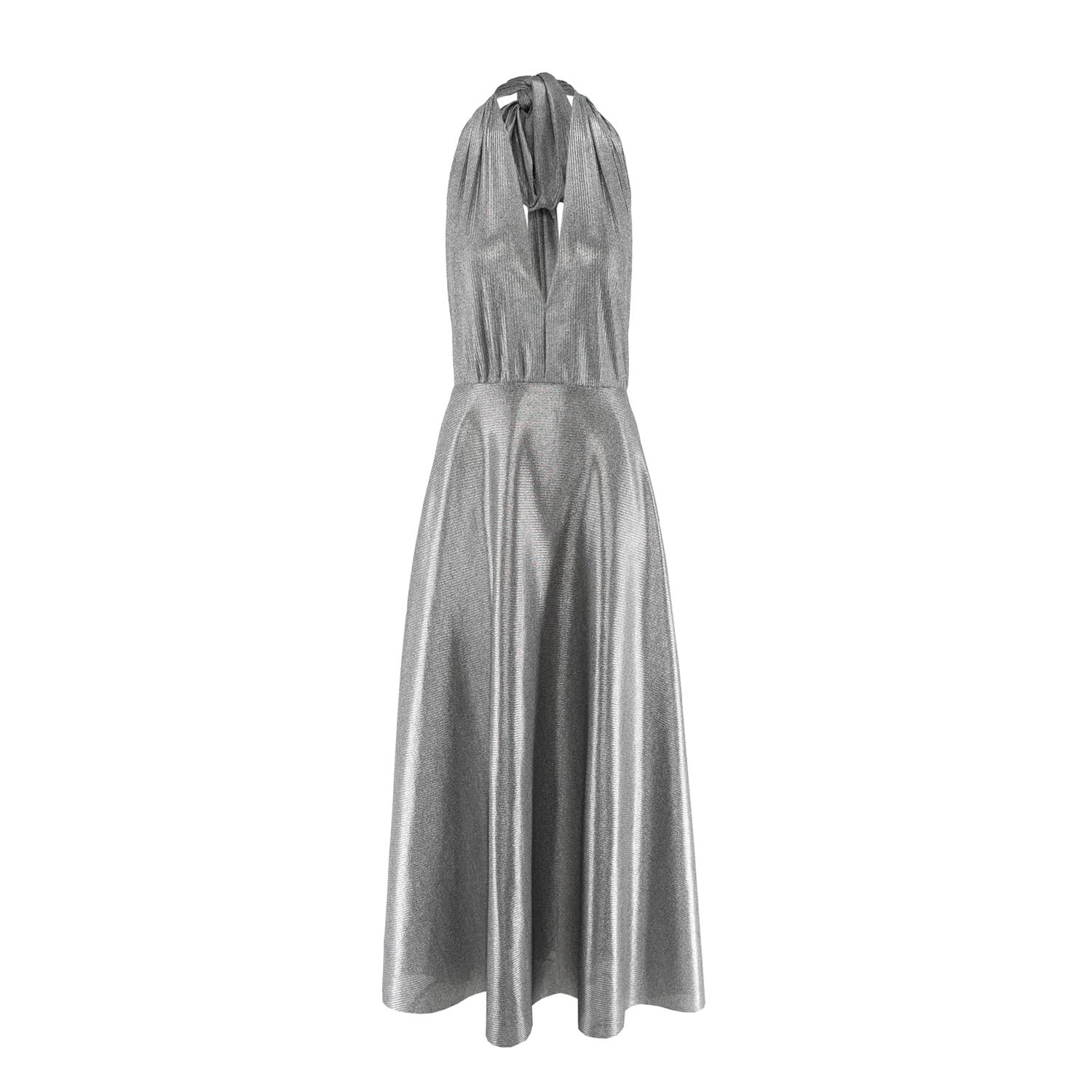 Silvia Serban Women's Silver Bare Back Cloche Dress In Silver