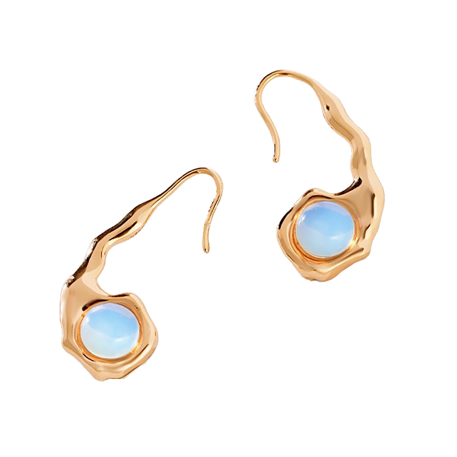 Women’s Opal And Black Agate Two Side Gold Plated Silver Earrings Ms. Donna