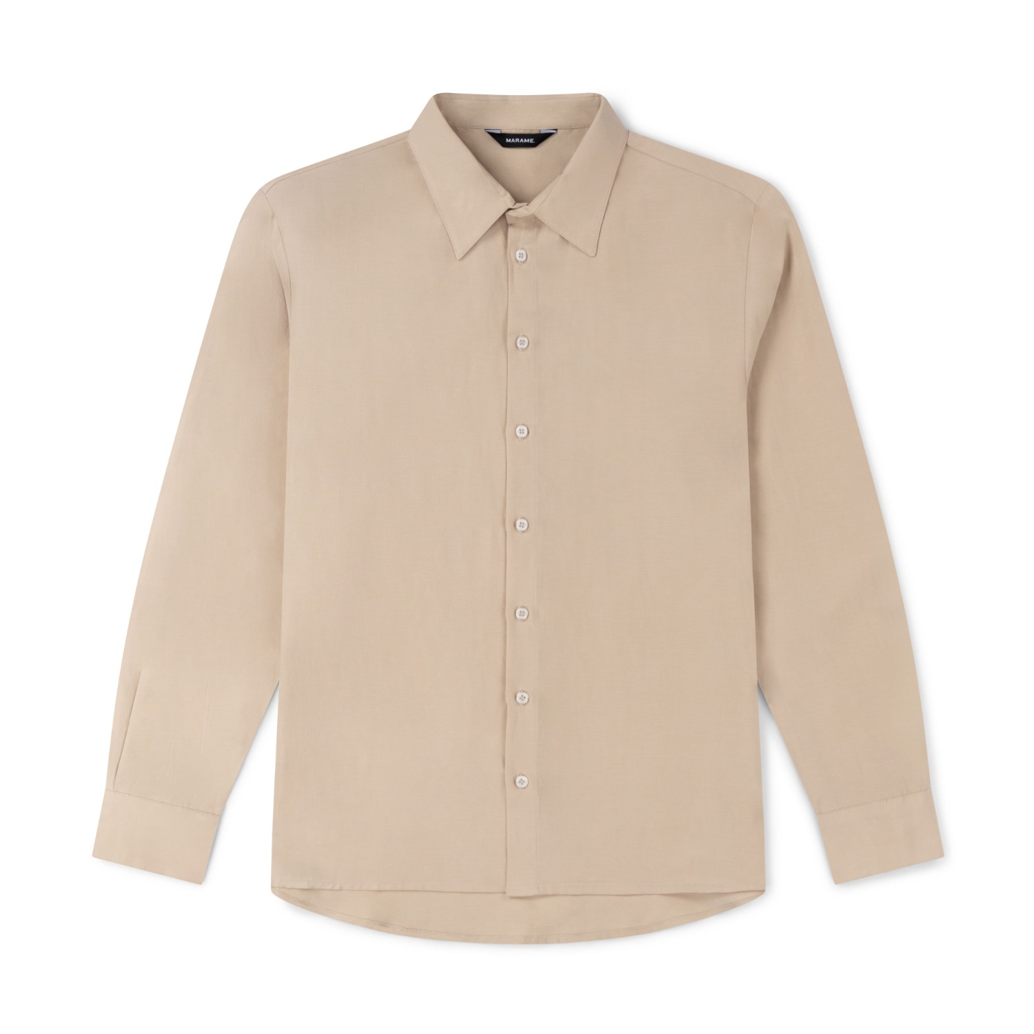 Marame Men's Neutrals Linen Blend Long Sleeve Shirt - Drift Beige In Multi