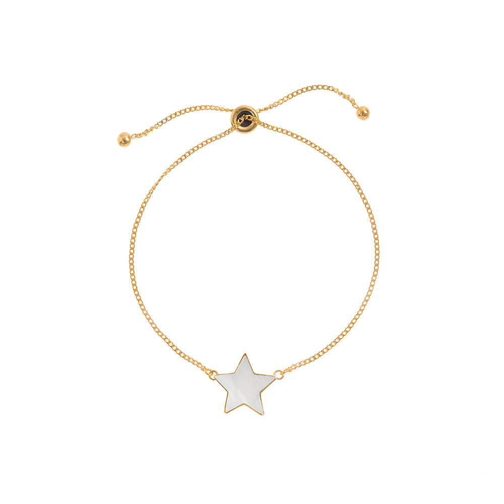 Women’s Gold / White Adjustable Star Bracelet Gold Freya Rose