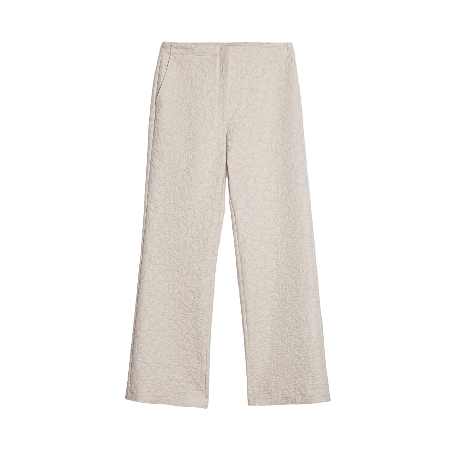 Nocturne Women's White Contrast Fabric Detailed Pants In Neutral