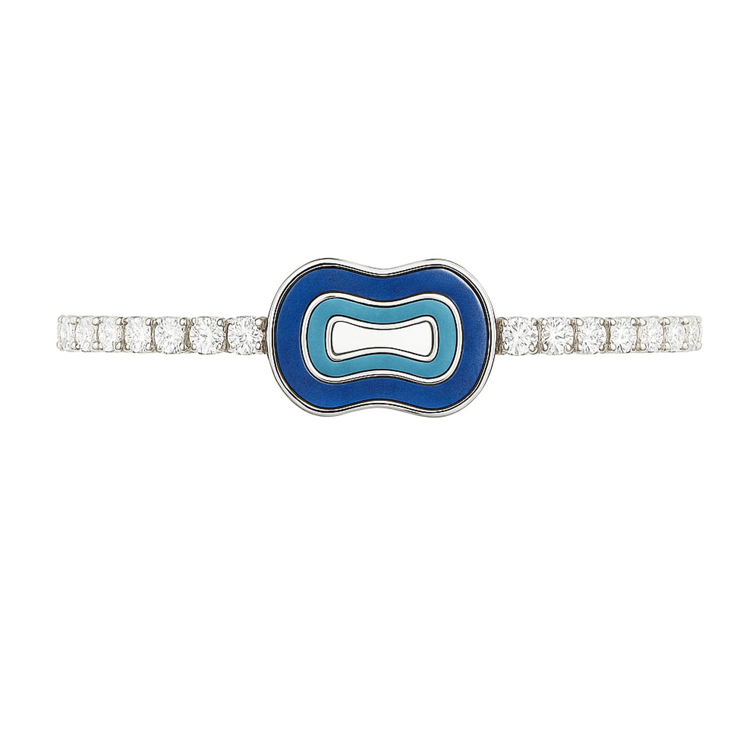 The Gala Men's Silver / Blue Abstract Blue Evil Eye Bracelet In Multi