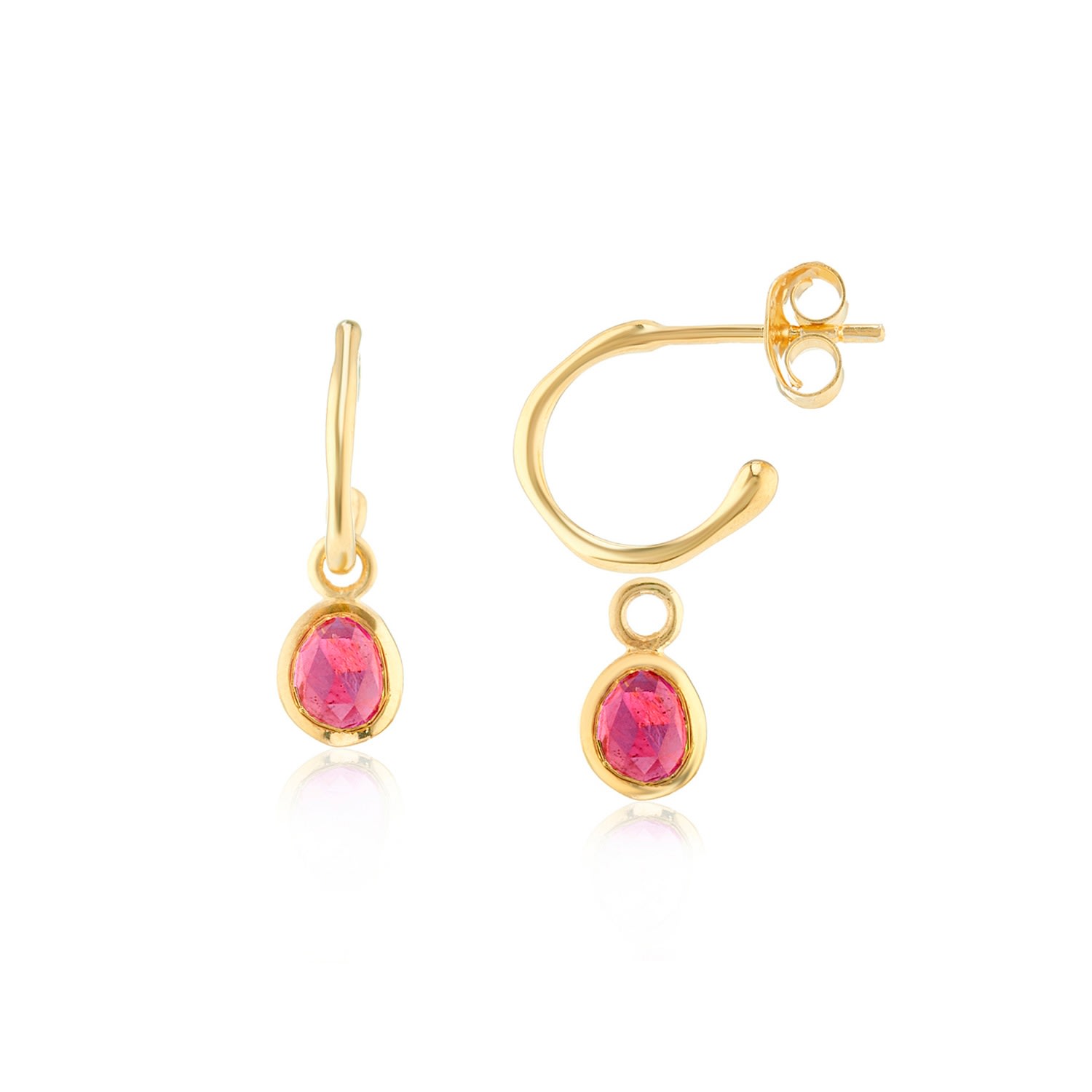 Auree Jewellery Women's Red Hampton Ruby & Gold Vermeil Gemstone Earrings In Red
