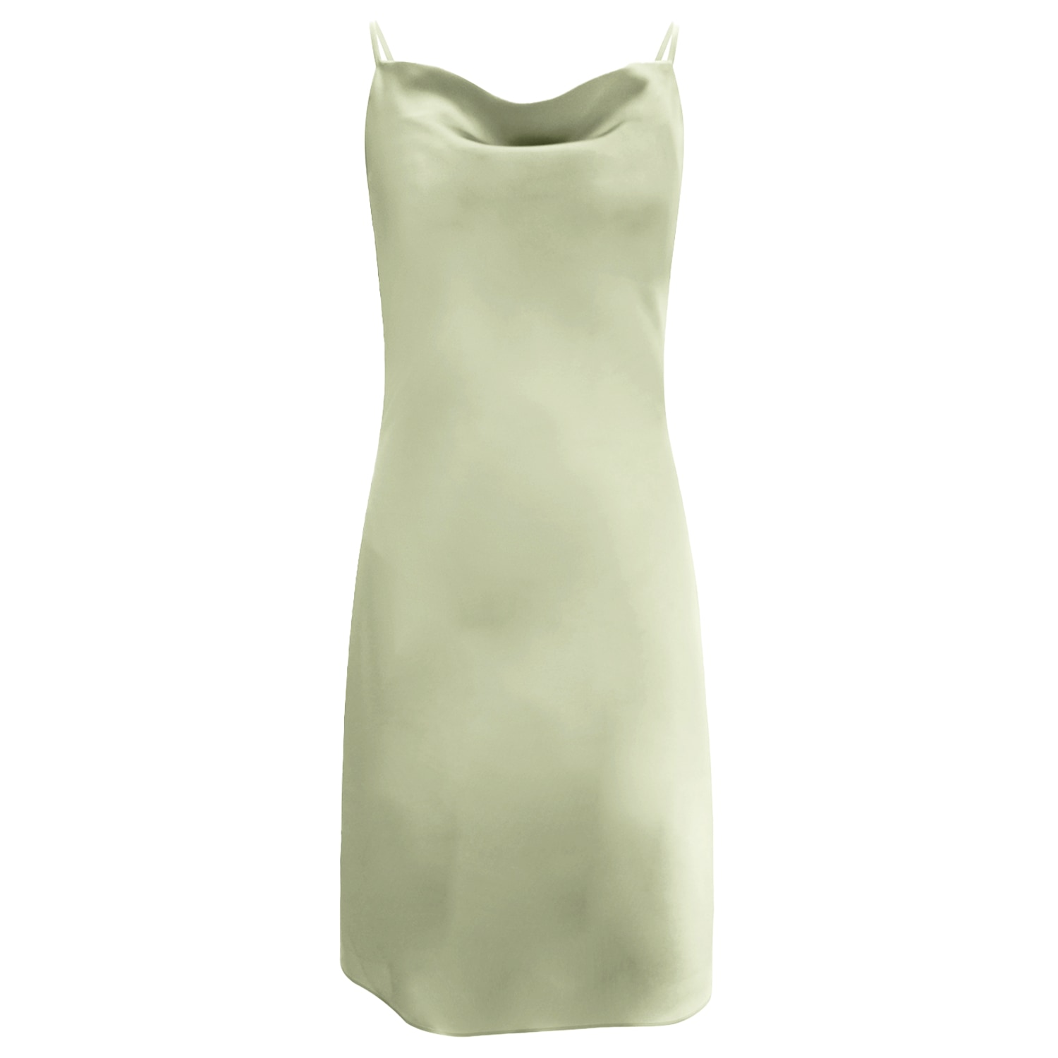 Women's Green Joey Satin Knee-Length Slip Dress | Small | Riviera Soirée