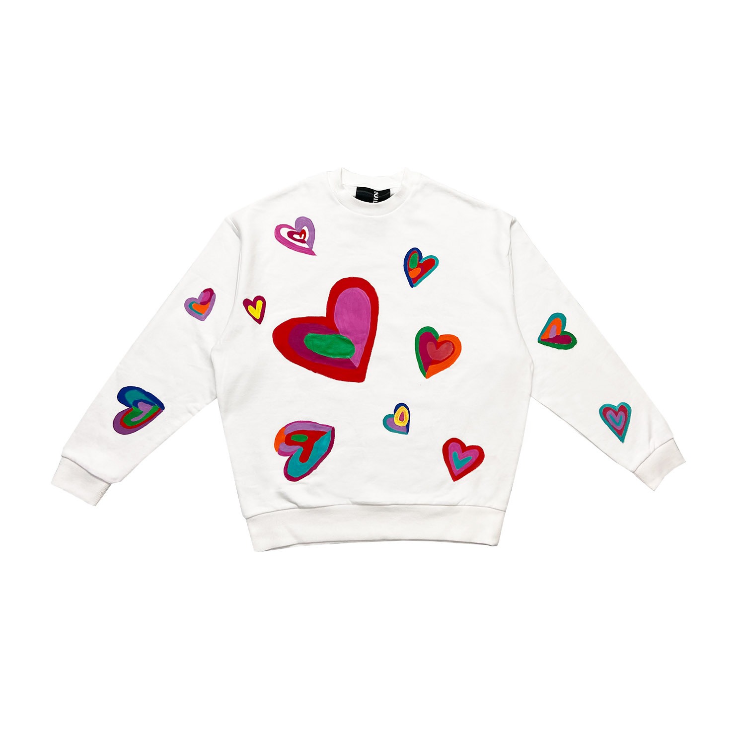 Quillattire Women's White 'lets Make Out' Love Heart Unisex Sweatshirt In White