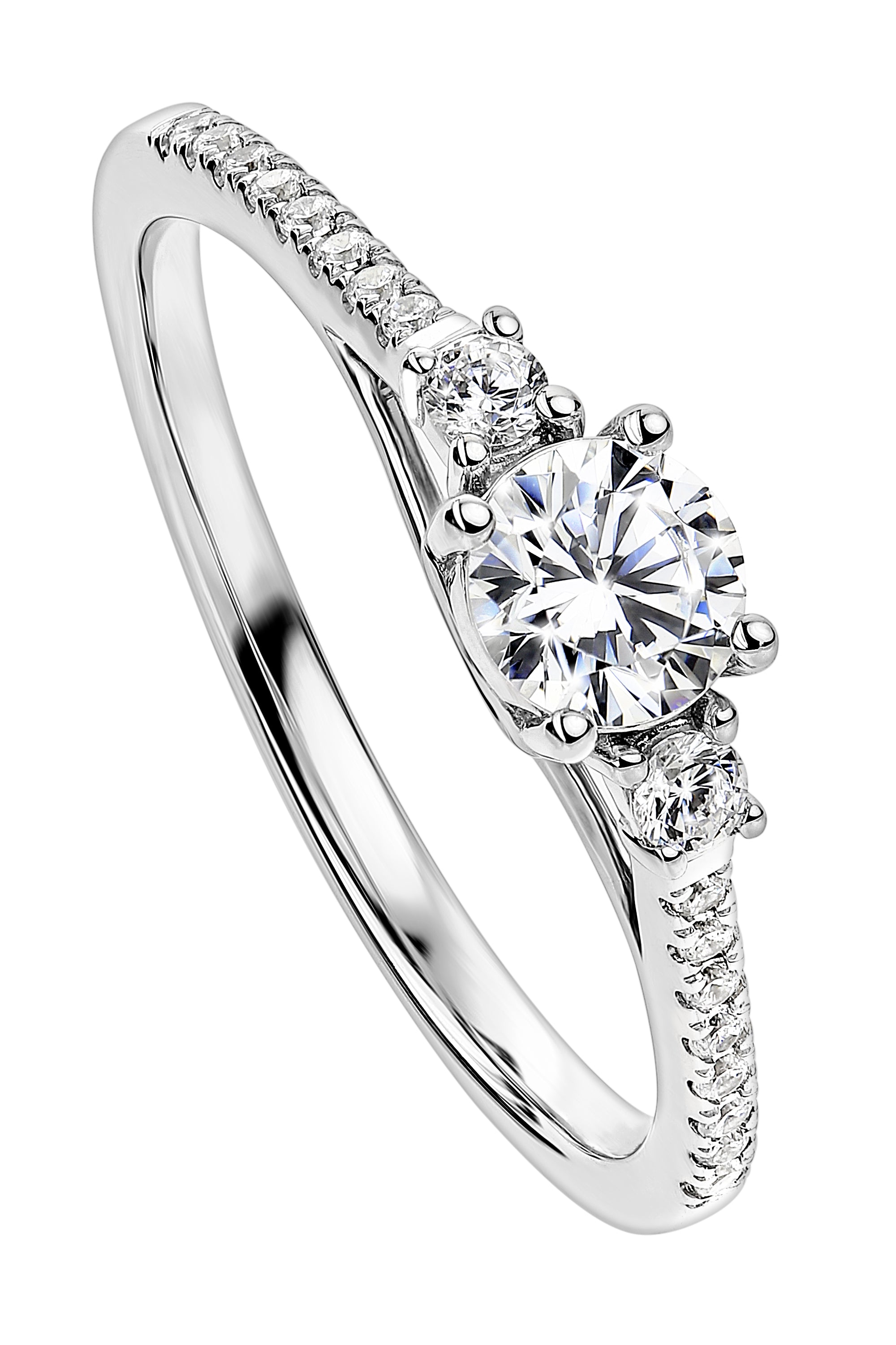 Women’s Silver Olivia White Gold Lab Grown Diamond Ring Created Brilliance