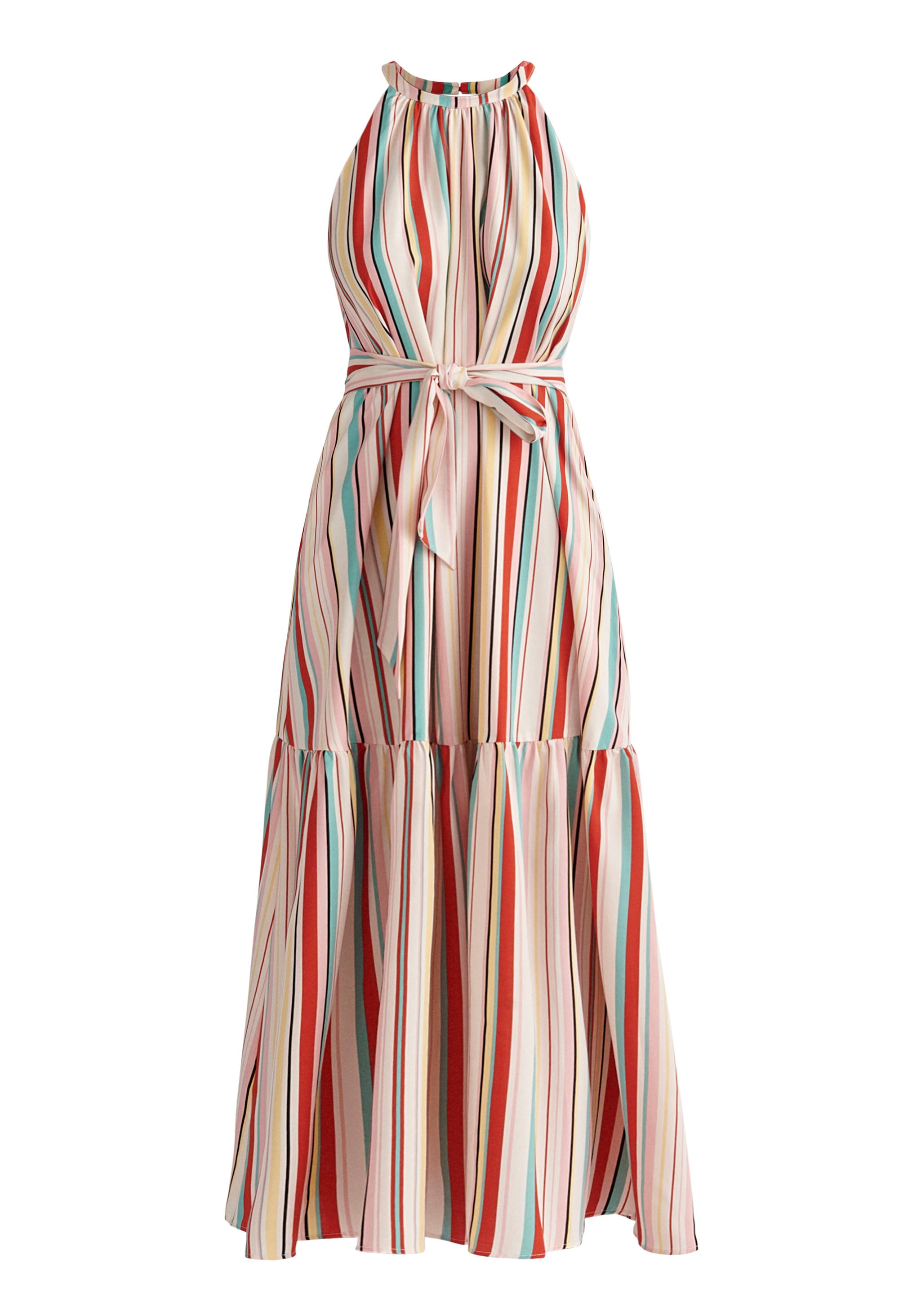 Women’s Striped Halterneck Maxi Dress Small Paisie