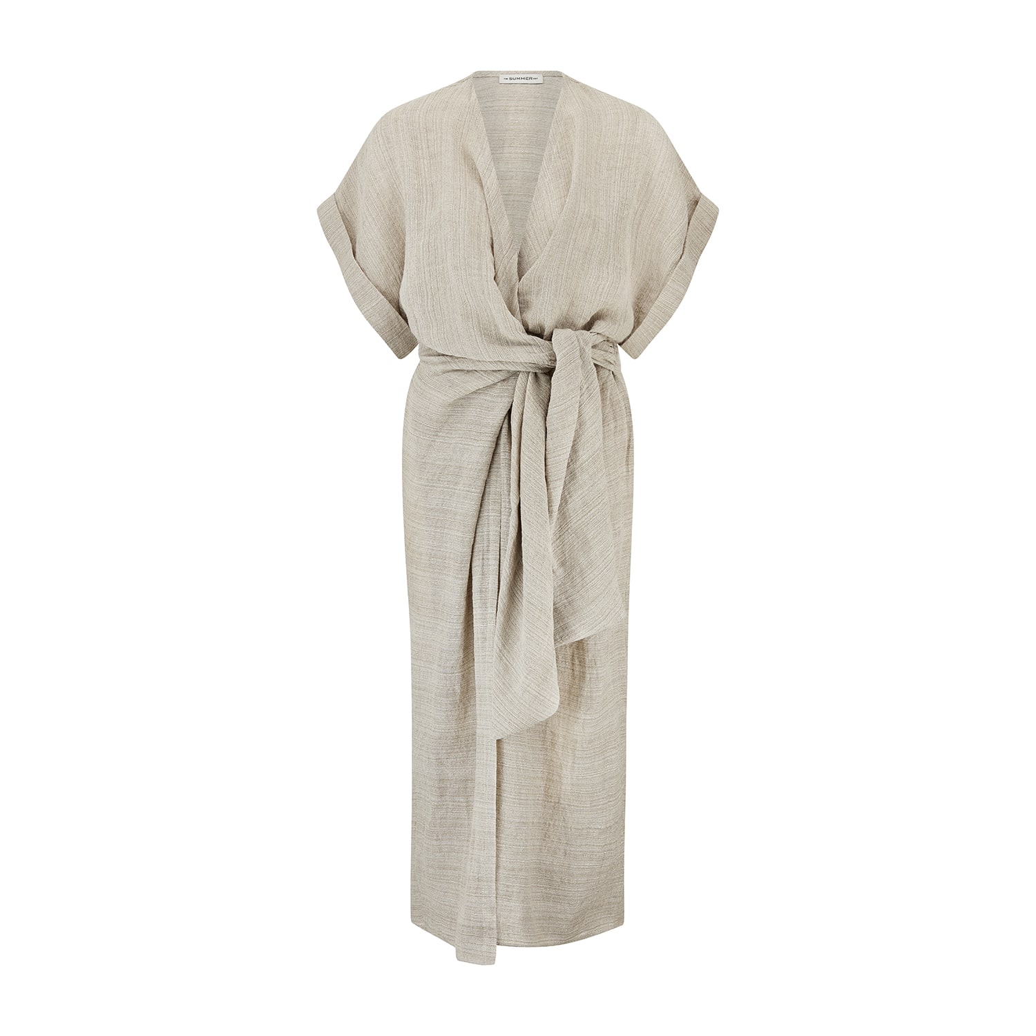 The Summer Edit Women's Neutrals Kim Luxe Linen Wrap Dress - Natural In Black