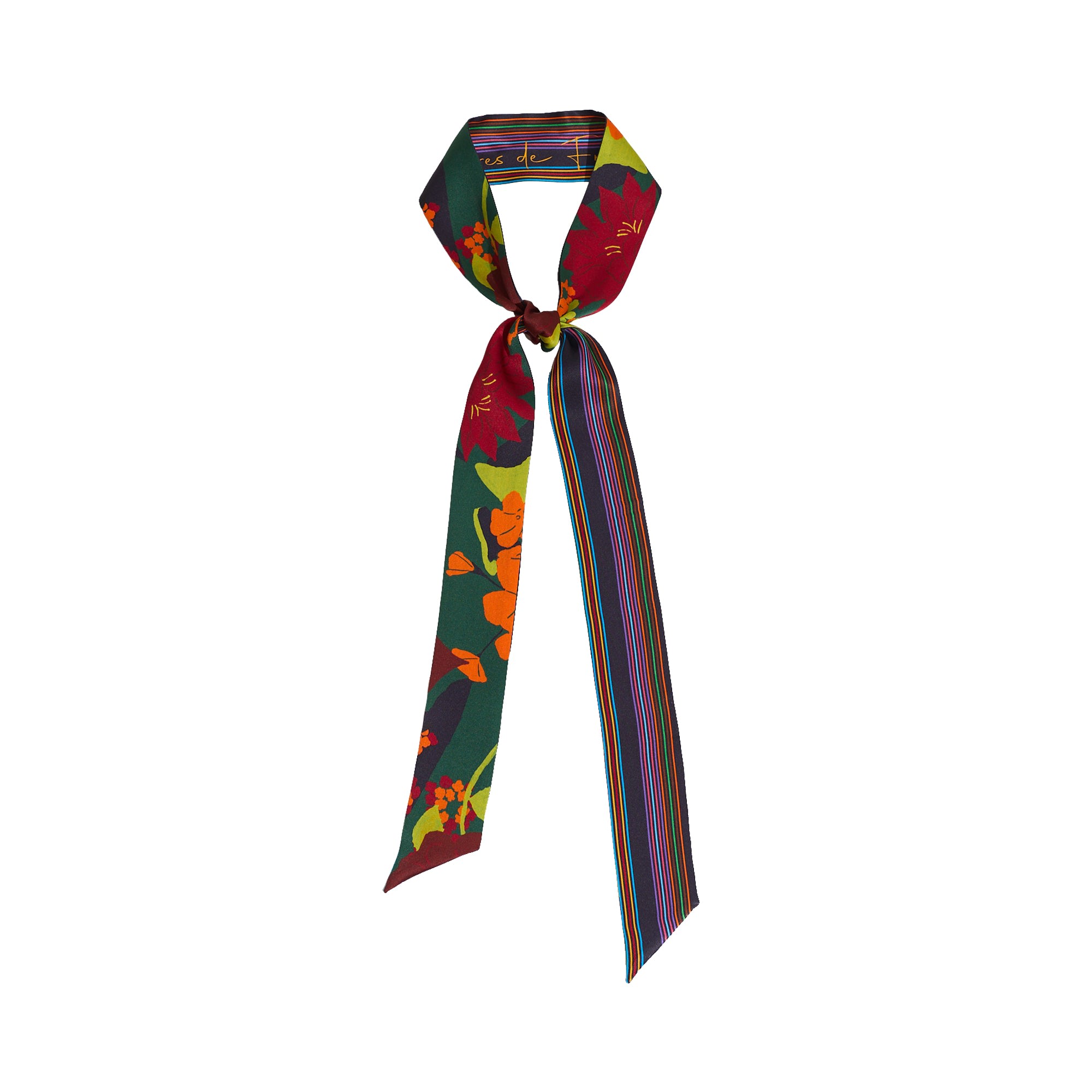 Women’s Frida X Lost Pattern "Frida’s Garden" Silk Skinny Scarf - Purple One Size Lost Pattern Nyc