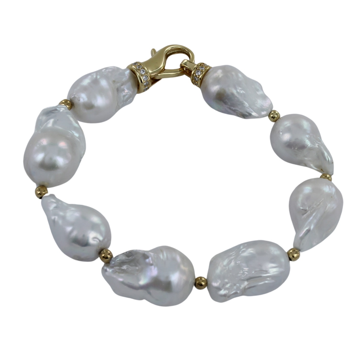 Reeves & Reeves Women's Gold / White Baroque Pearl Bracelet In Metallic