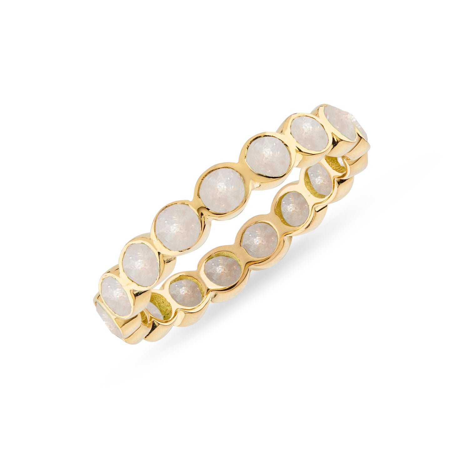 Auree Jewellery Women's White Ortigia Moonstone Gold Vermeil Ring In White