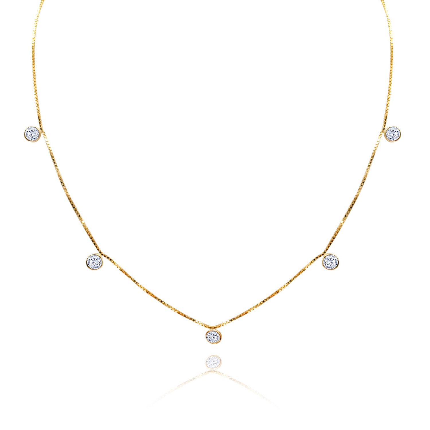 Michael Nash Jewelry Women's Neutrals Sterling Silver Vermeil Chain With Multi Cubic Zirconium Drops In Gray