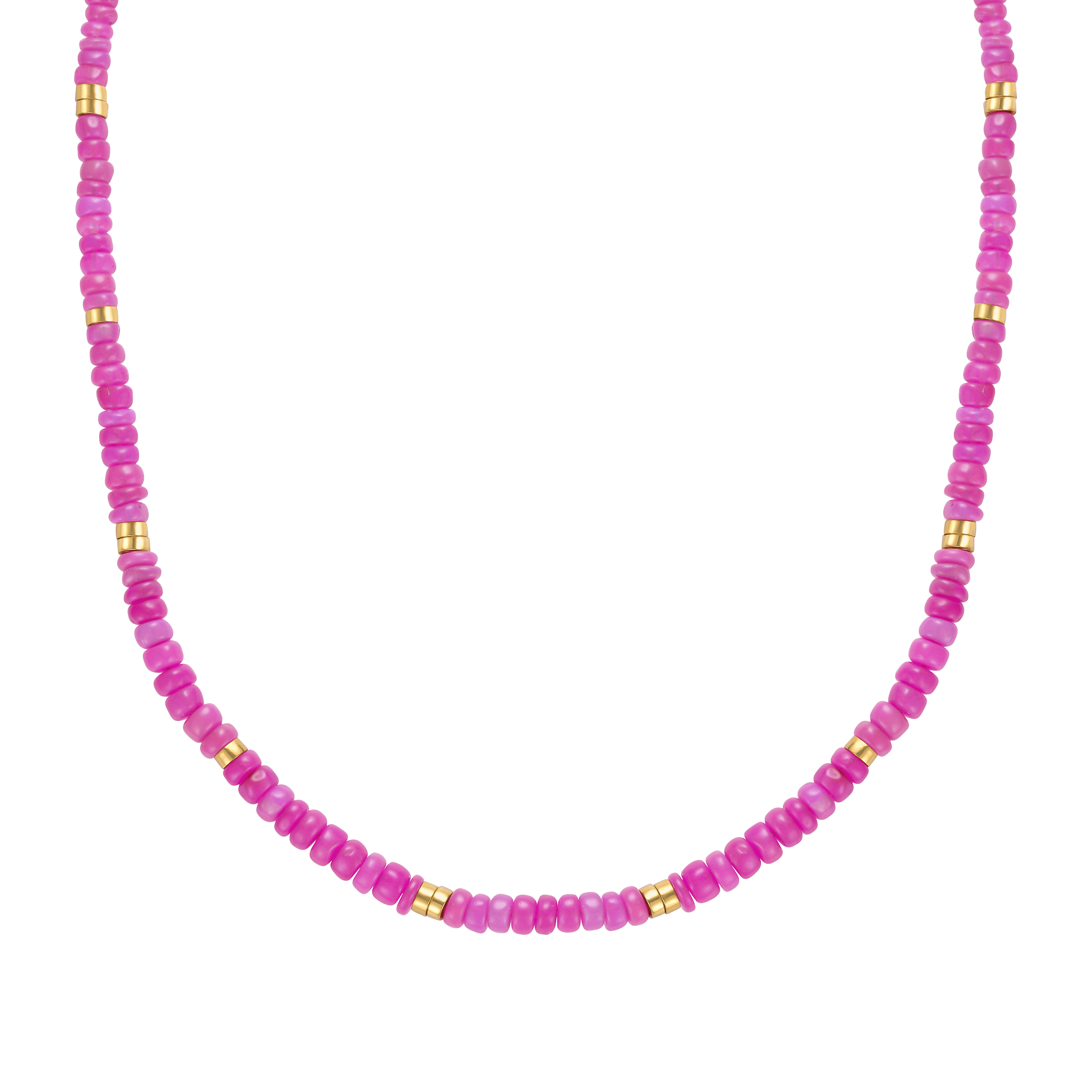 Women’s Pink Ethiopian Opal Beaded Cancun Necklace La Kaiser