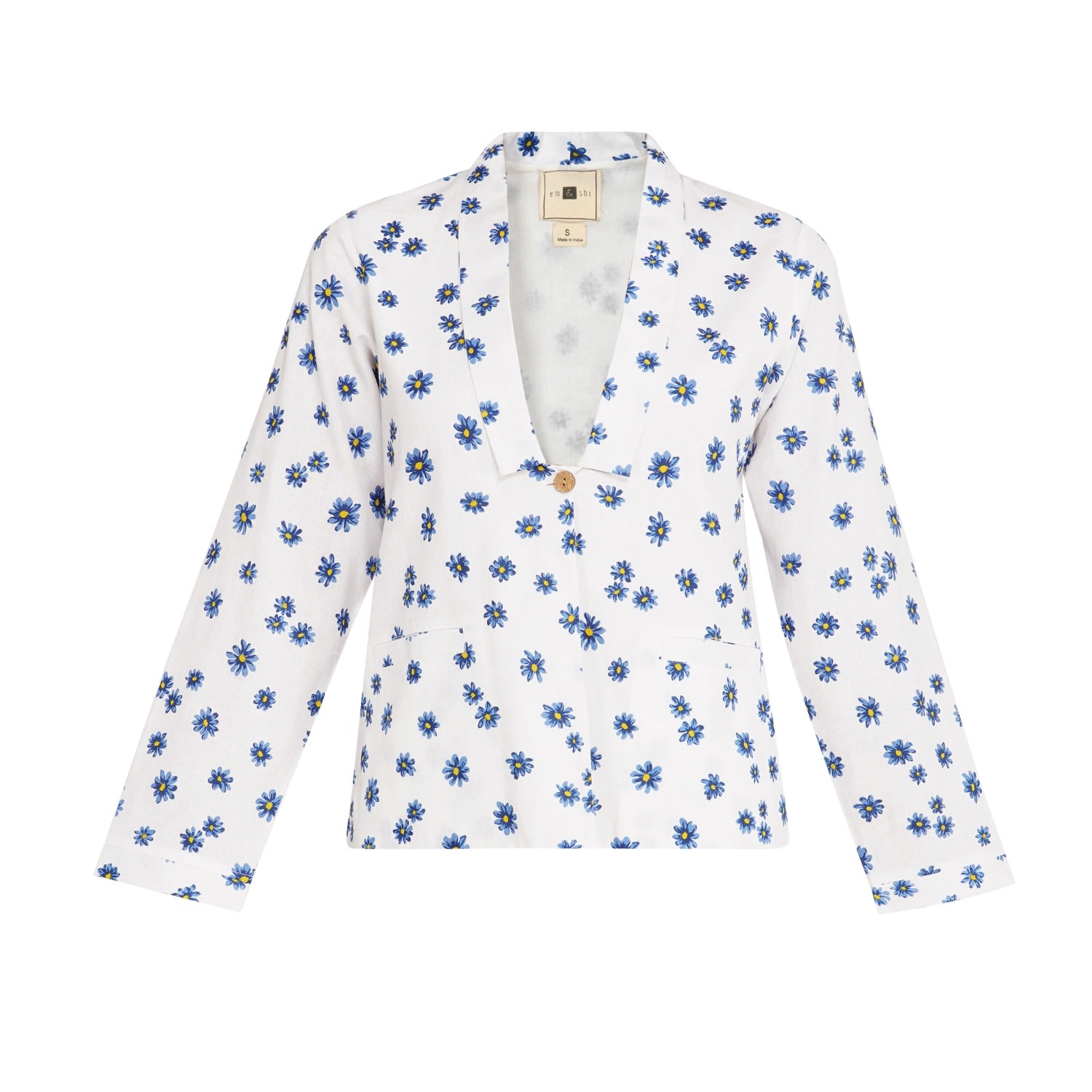 Em & Shi Women's White Daisy Day Blazer In White