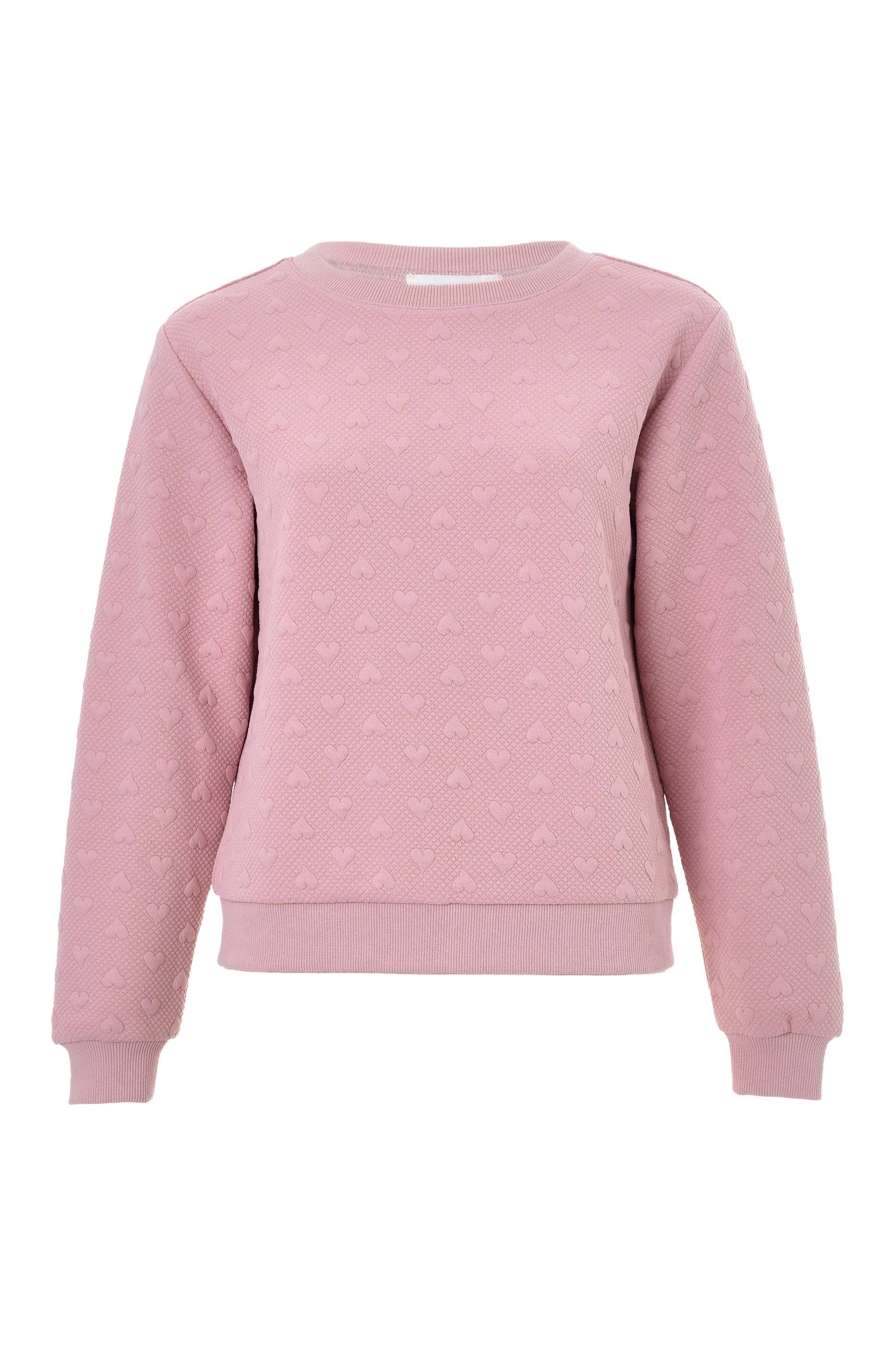 Louche Women's Pink / Purple Jan Heartfelt Quilted Sweatshirt - Pale Pink In Pink/purple