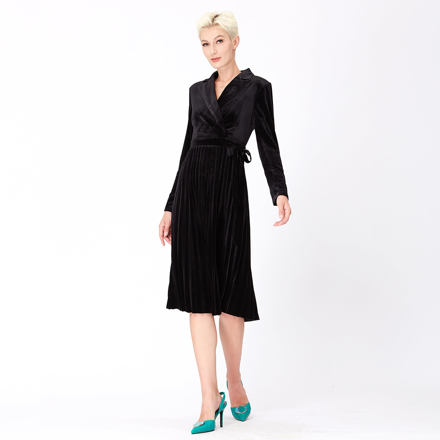 formal velvet wrap dress Current Mood Velvet Wrap Dress