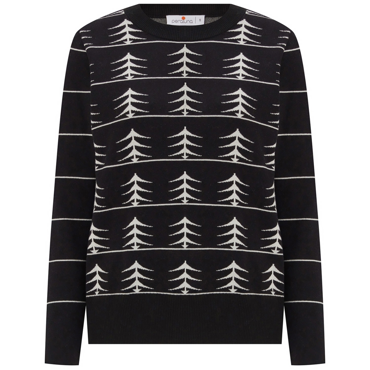 Peraluna Women's Gemini Pine Patterned Pullover In Black/ecru In Black