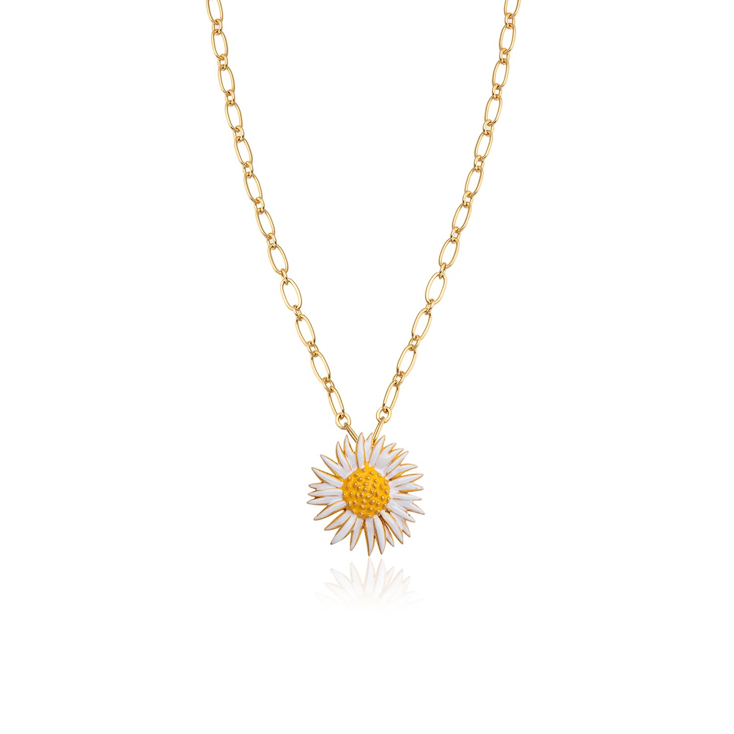 Milou Jewelry Women's White Sunflower Necklace In White