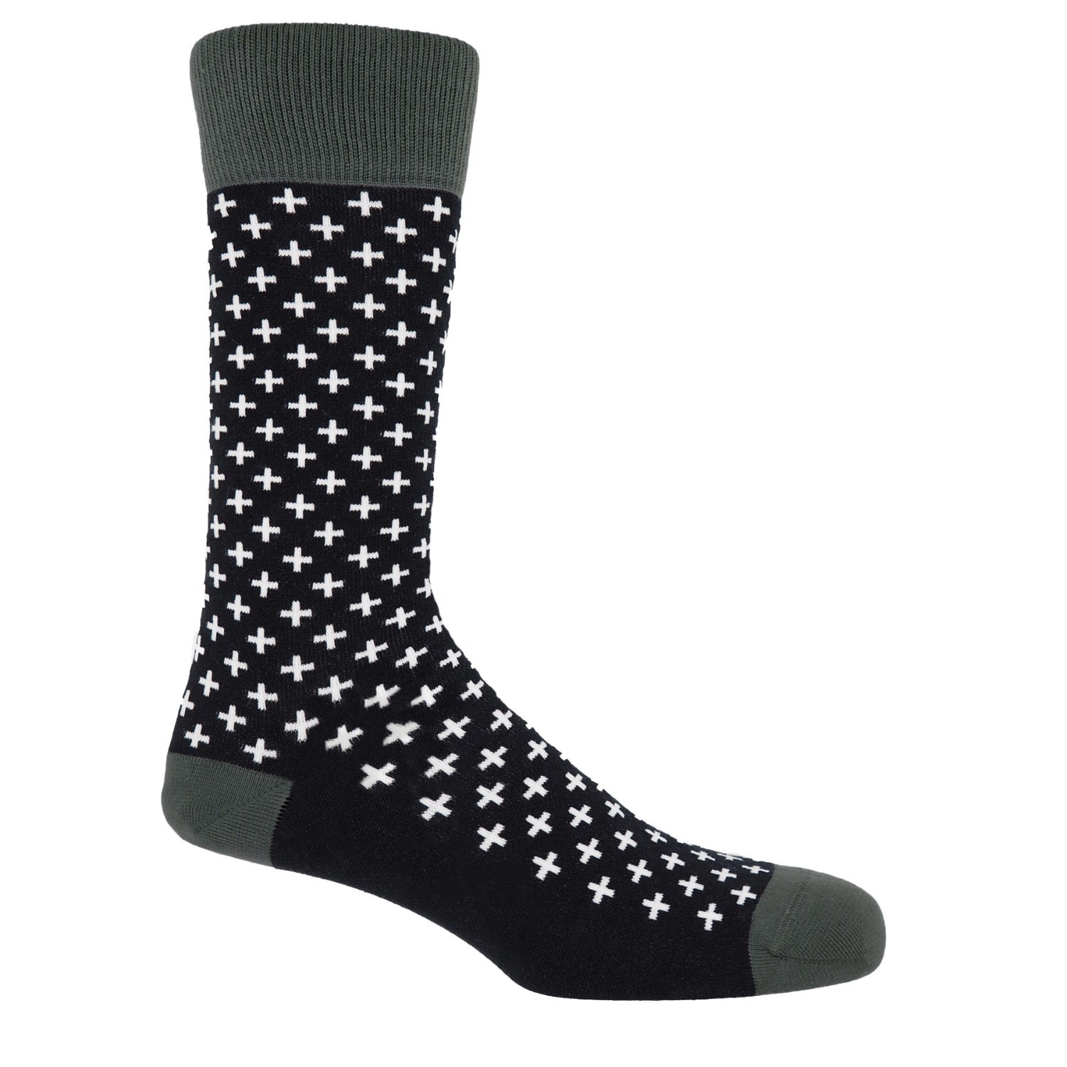 Peper Harow - Made In England Crosslet Men's Socks - Black In Black