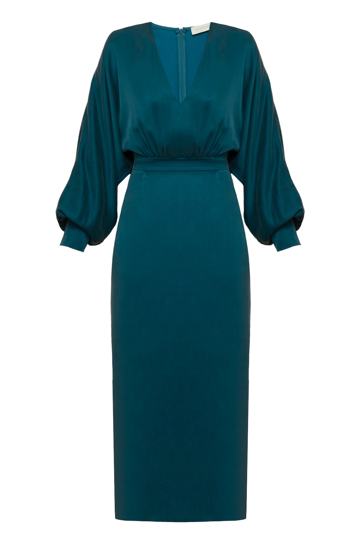 Undress Women's Beca Blue Cupro Dress With Voluminous Sleeves In Blue