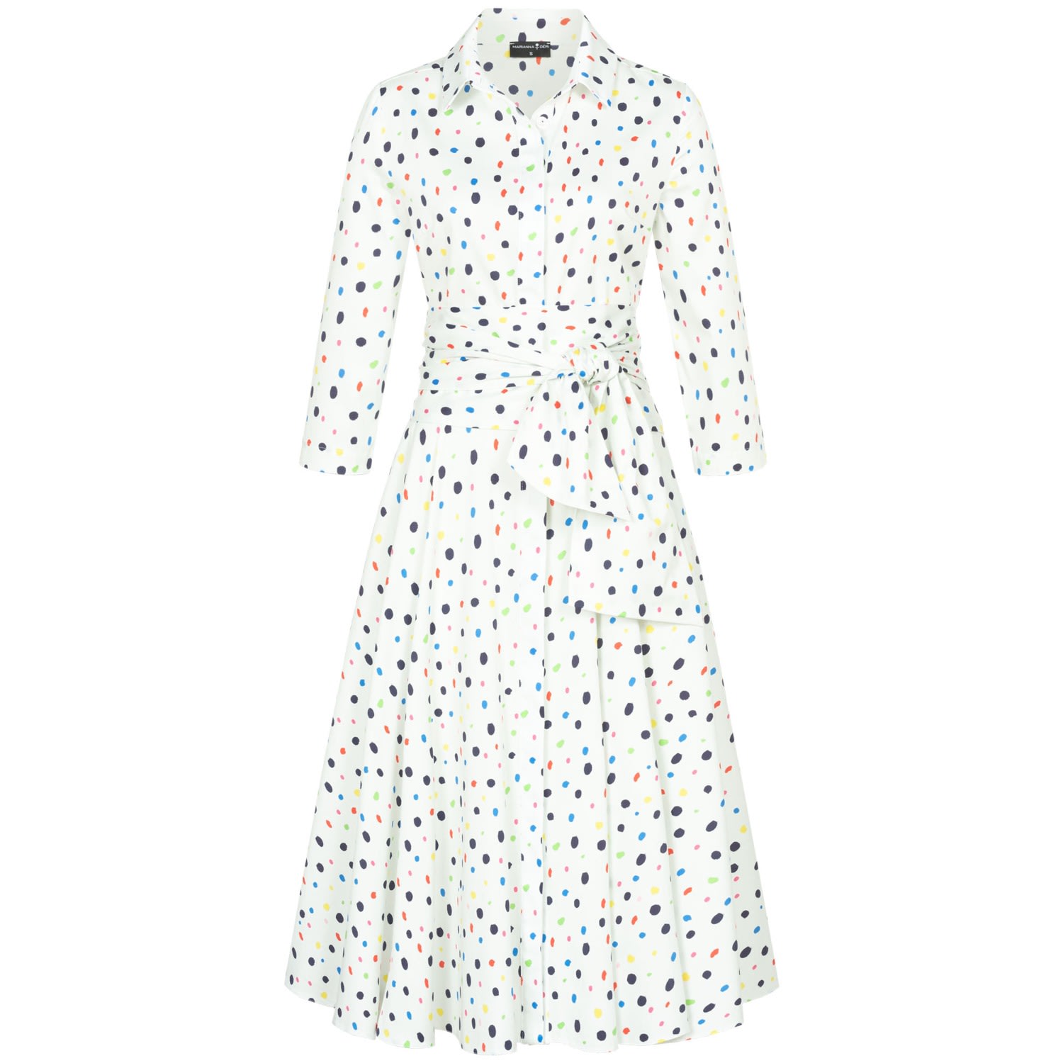 Women’s White Confetti Print Shirtdress Small Marianna Dri