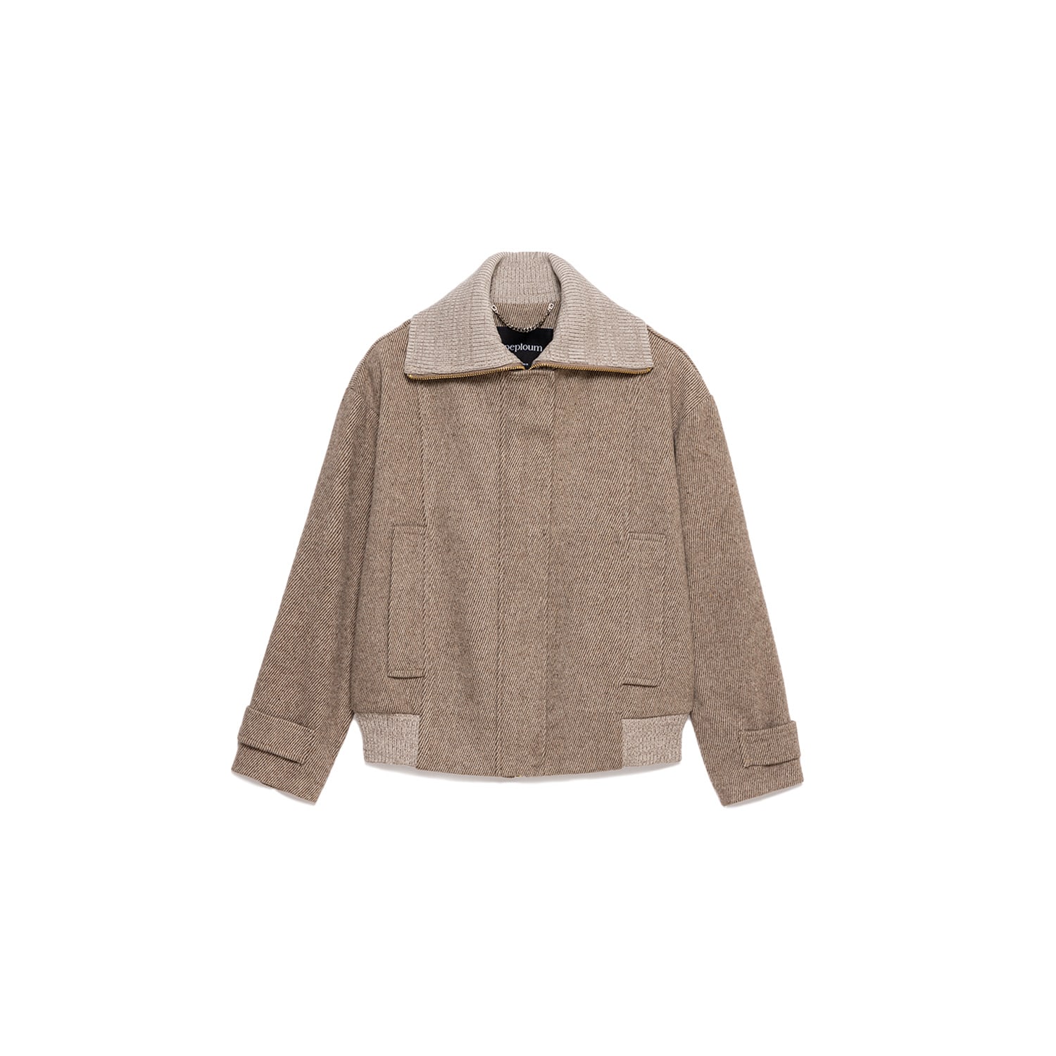 Peploum Women's Grace Knit Collar Short Coat In Cold Grey In Grey