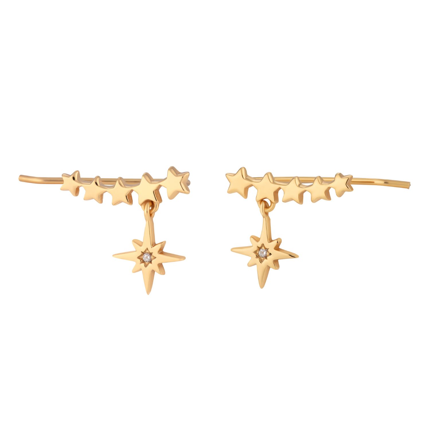 Shop Scream Pretty Women's Gold Starburst Ear Climber Earrings