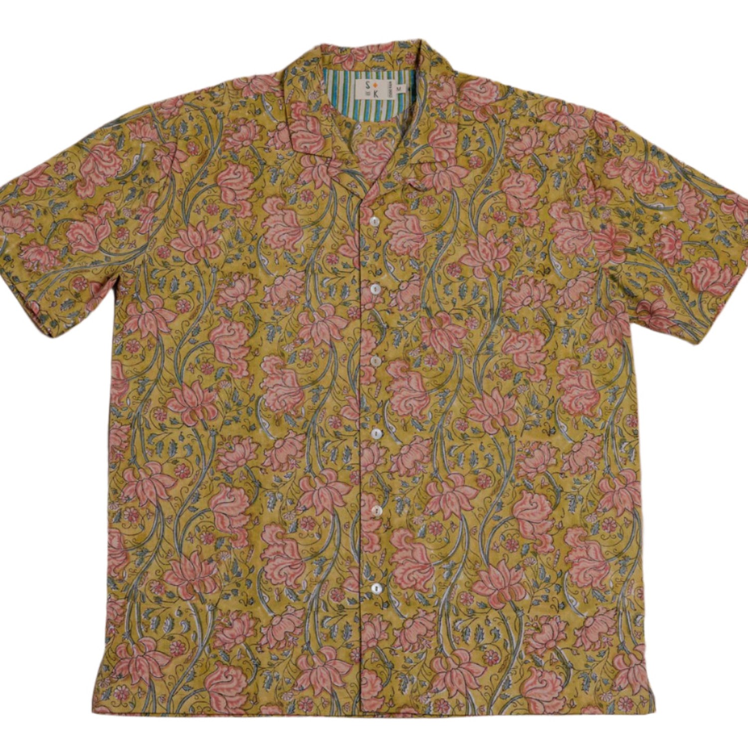 Studio Kibun Men's Kamal Unisex Handblocked Cotton Shirt