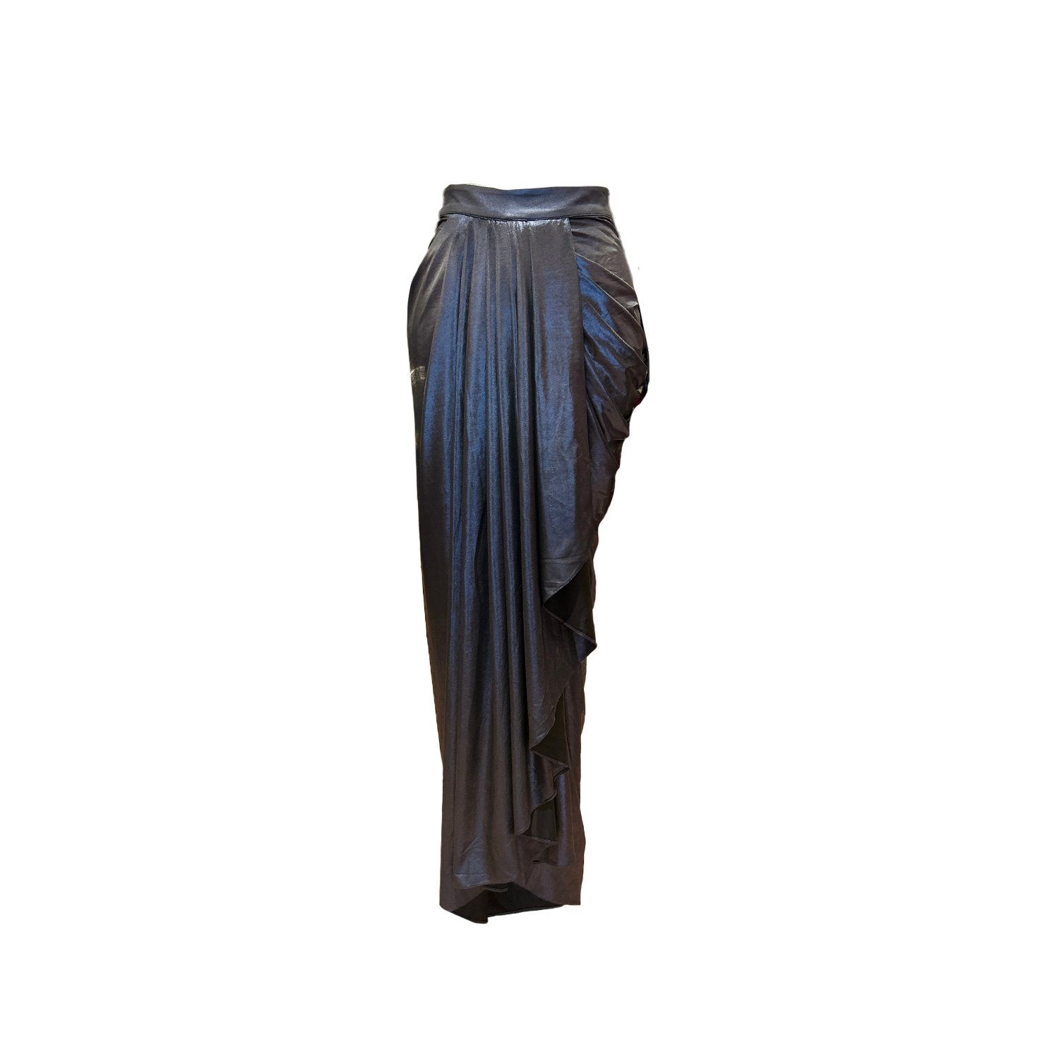 Style Junkiie Women's Navy Blue Draped Skirt In Blue