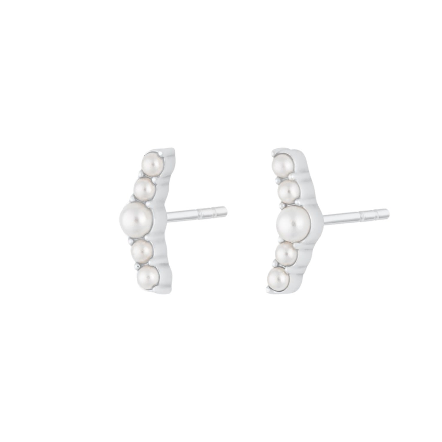 Scream Pretty Women's Silver Pearl Helix Stud Earrings In Metallic