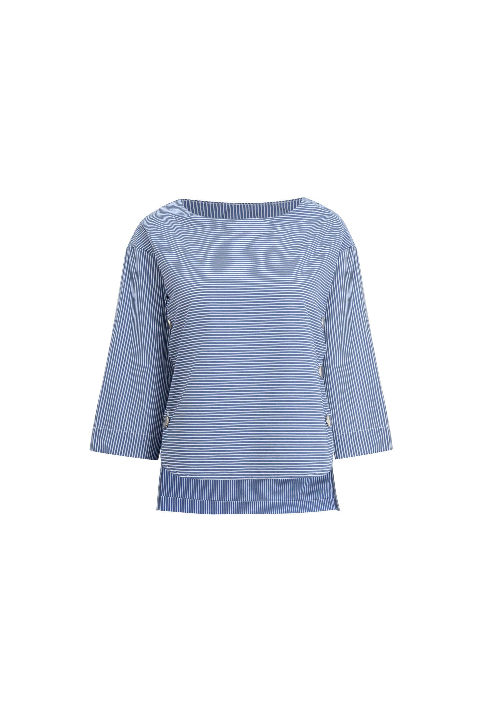 James Lakeland Women's Blue Navy Button Top In Blue