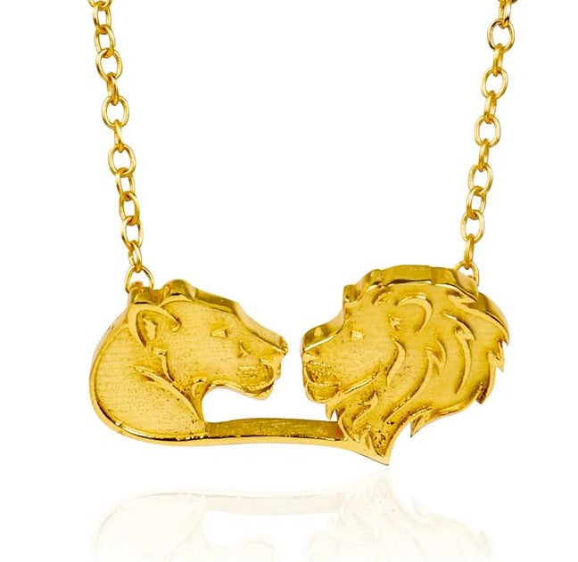 Lila Rasa Women's Gold Lion-ess Love Heart Necklace In Gold