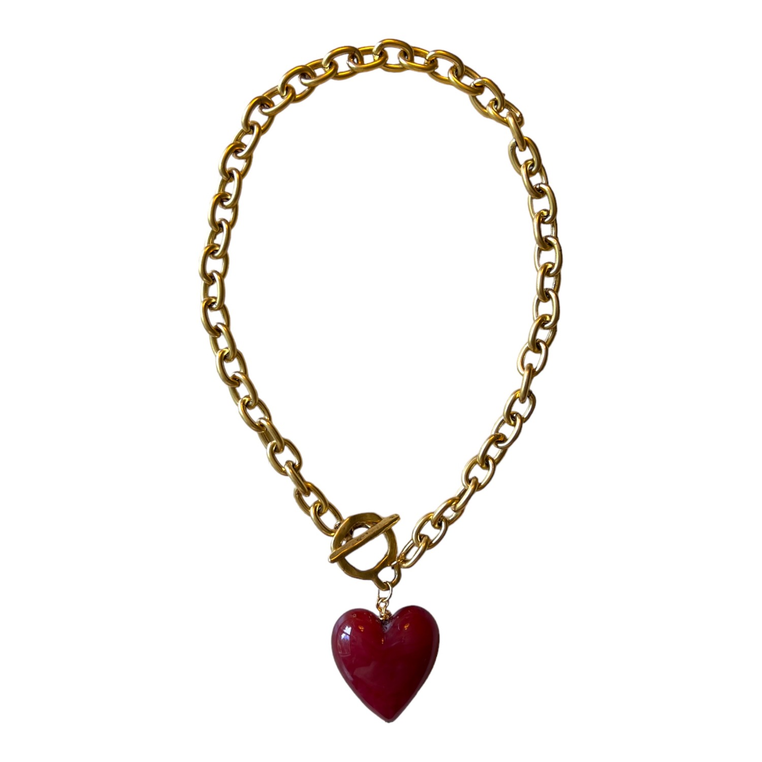 Cuore Duo Necklace - Burgundy main image 1