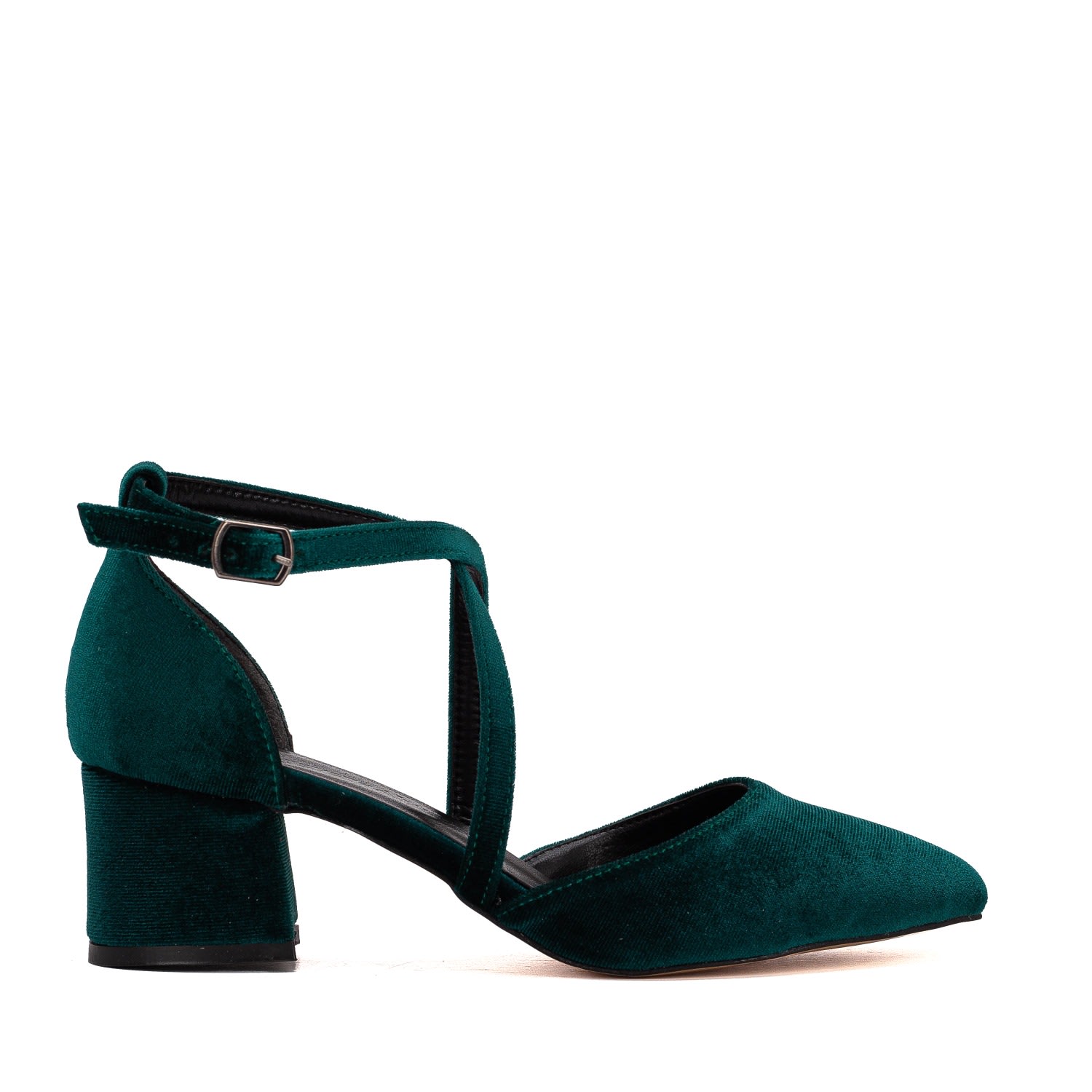 Forever & Always Shoes Dolly Low Block Heel Pumps In Green