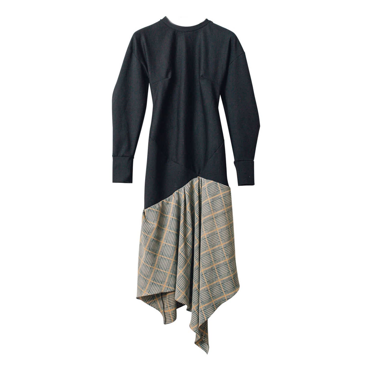 navy check dress
