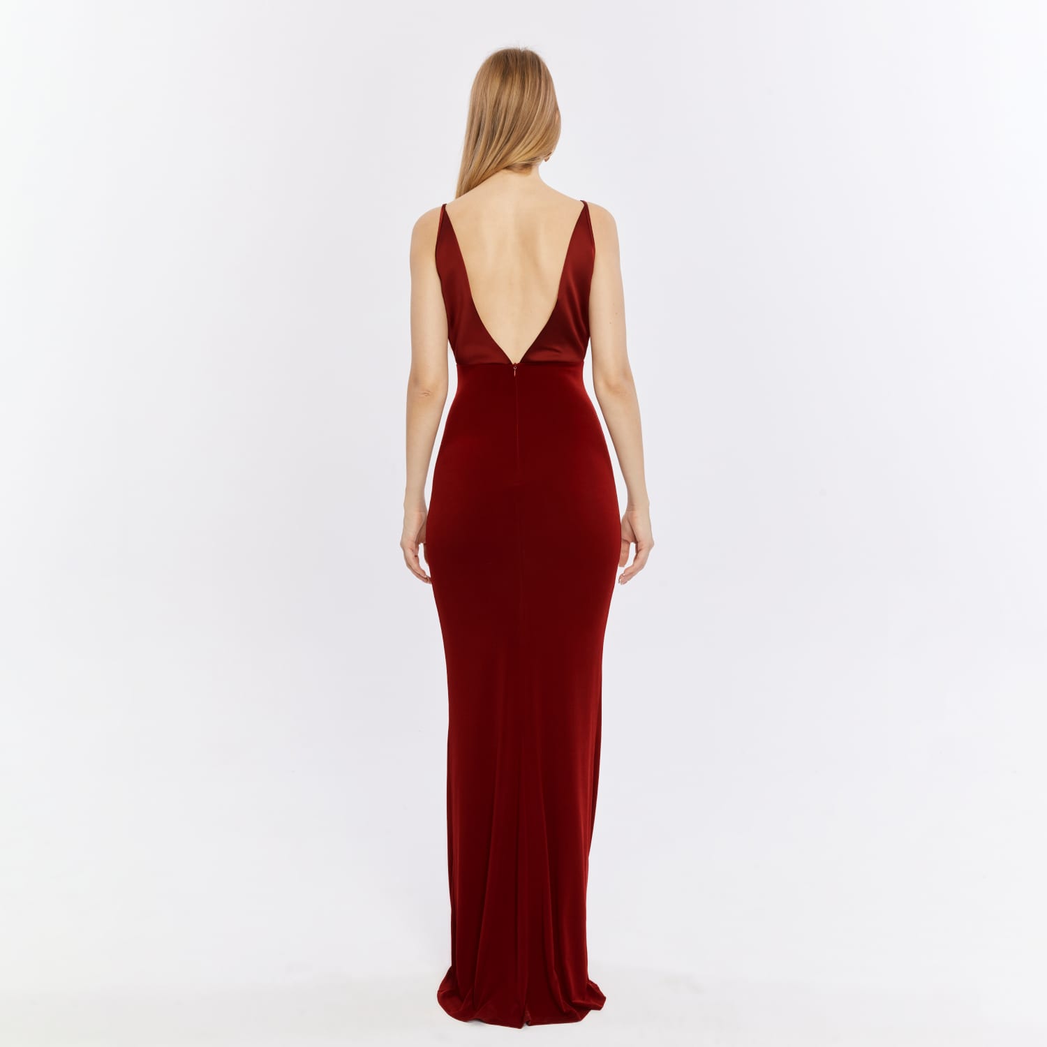 Herfetch Satin And Jersey Maxi Gown - Purple/red