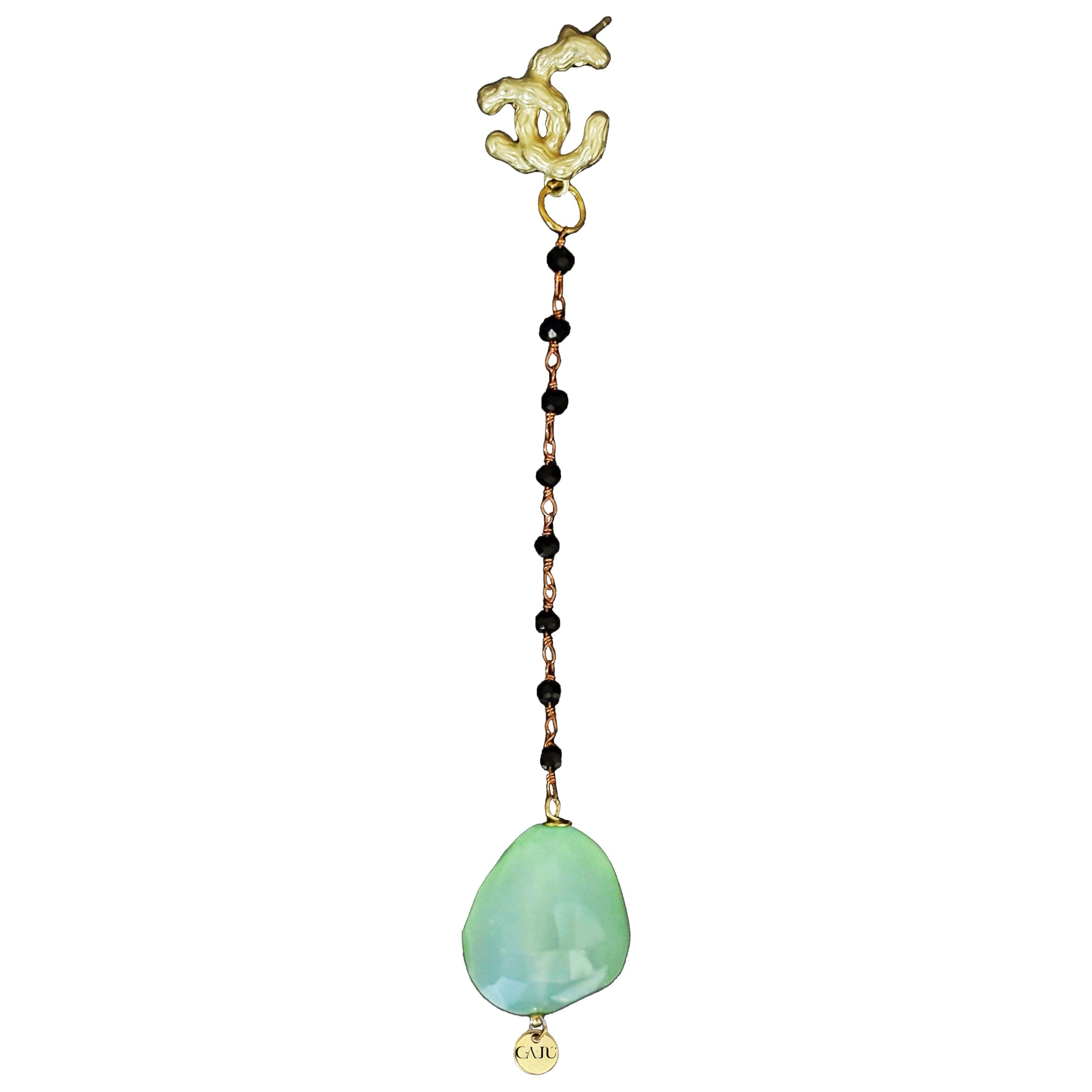 Gajú Women's Green / Black Imerovigli Earings - Raw Tourmaline & Onyx In Multi