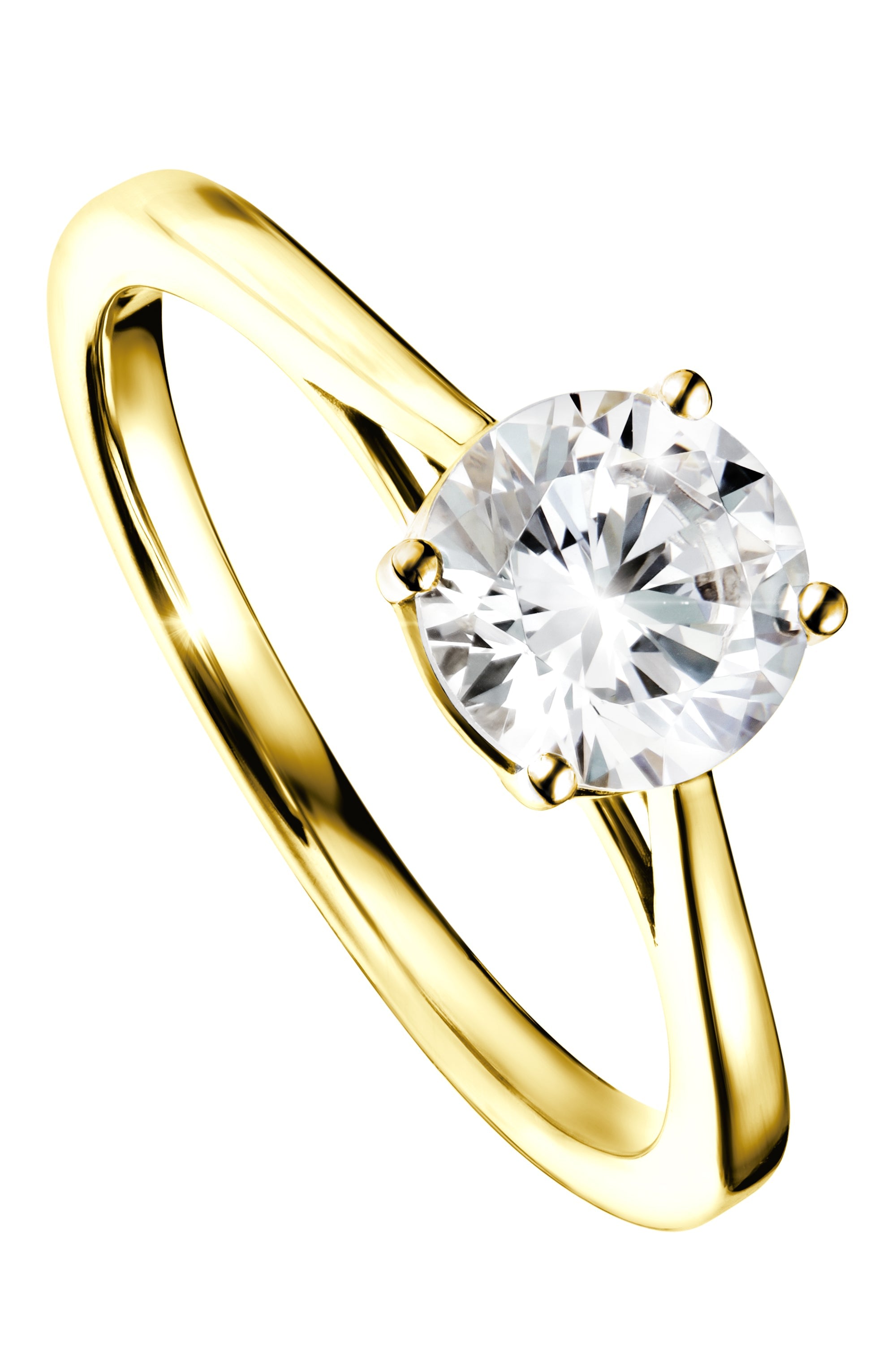 Women’s Celia Yellow Gold One Carat Lab Grown Diamond Ring Created Brilliance