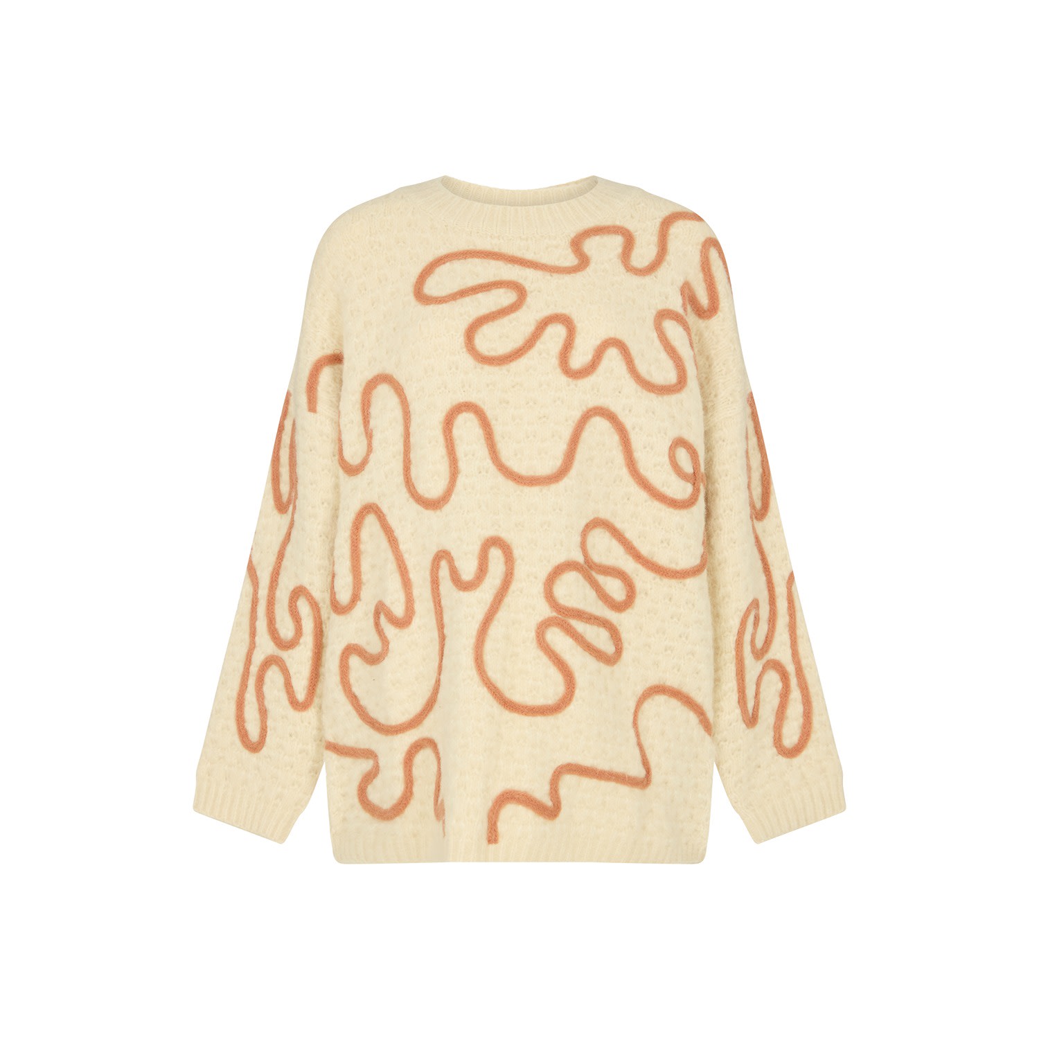 Raffya Women's Neutrals Elton Embroidered Jumper In Cream In Neutral